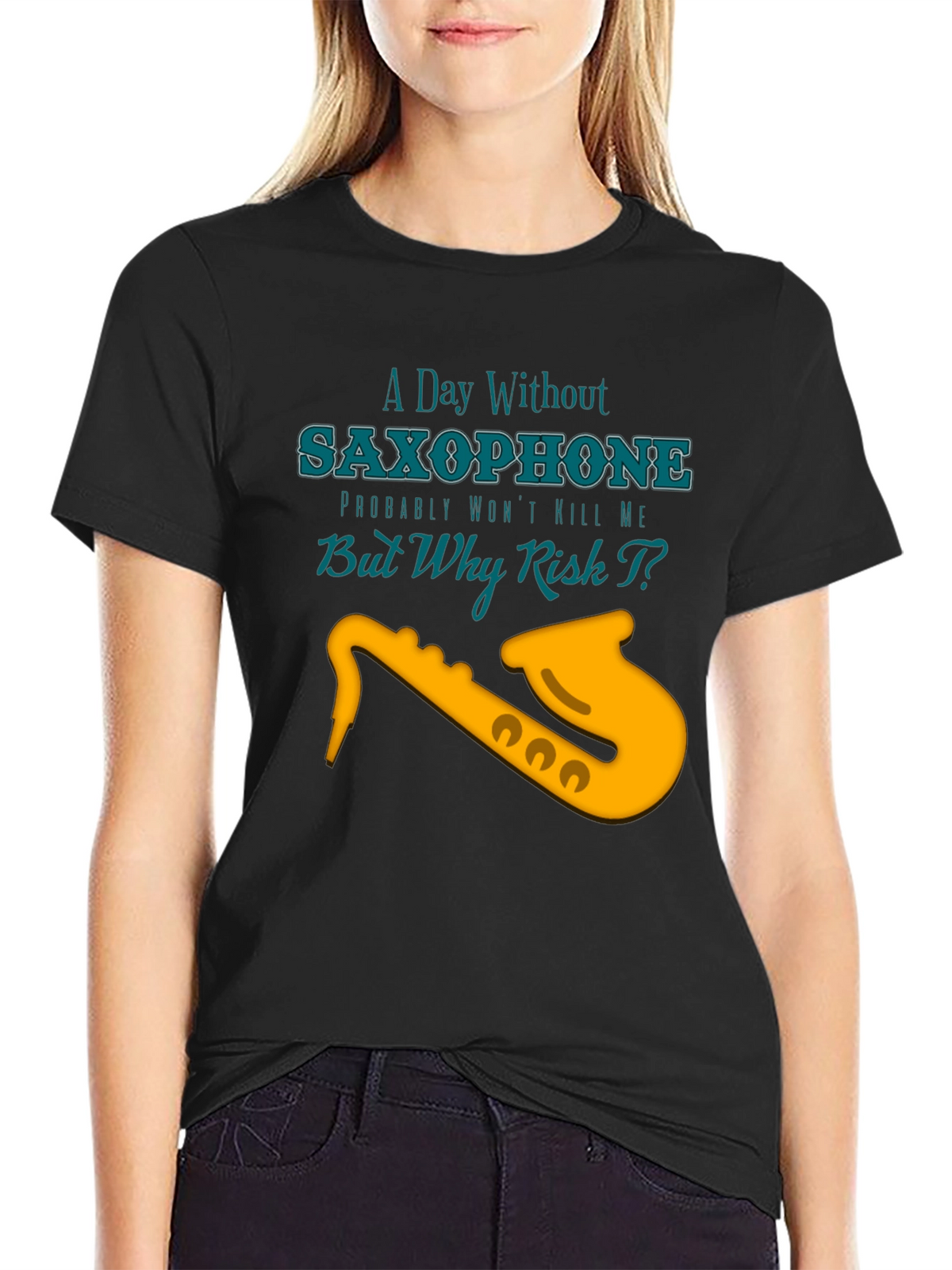 Saxophone T-Shirt: A Day Without Music