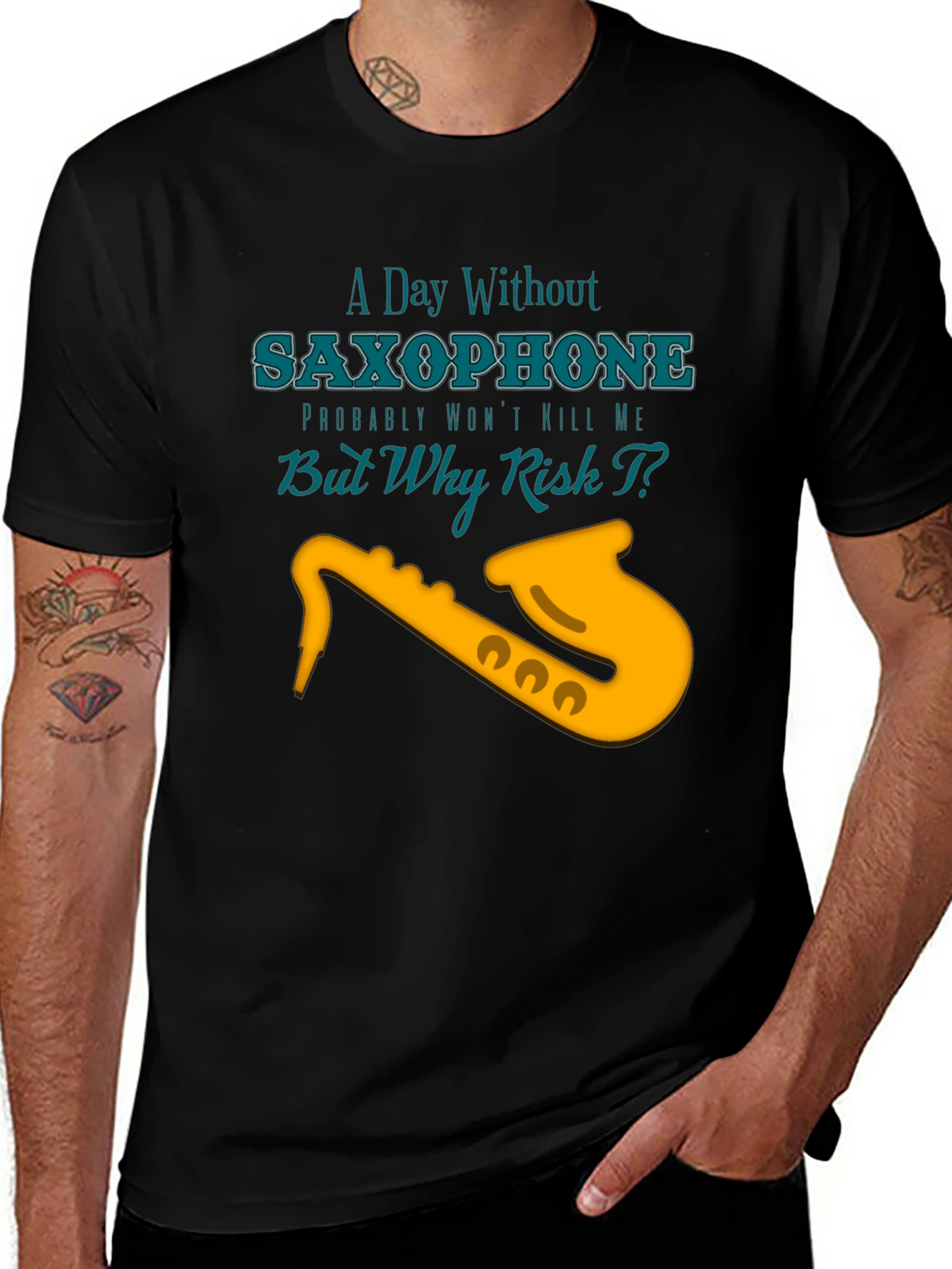 Saxophone T-Shirt: A Day Without Music