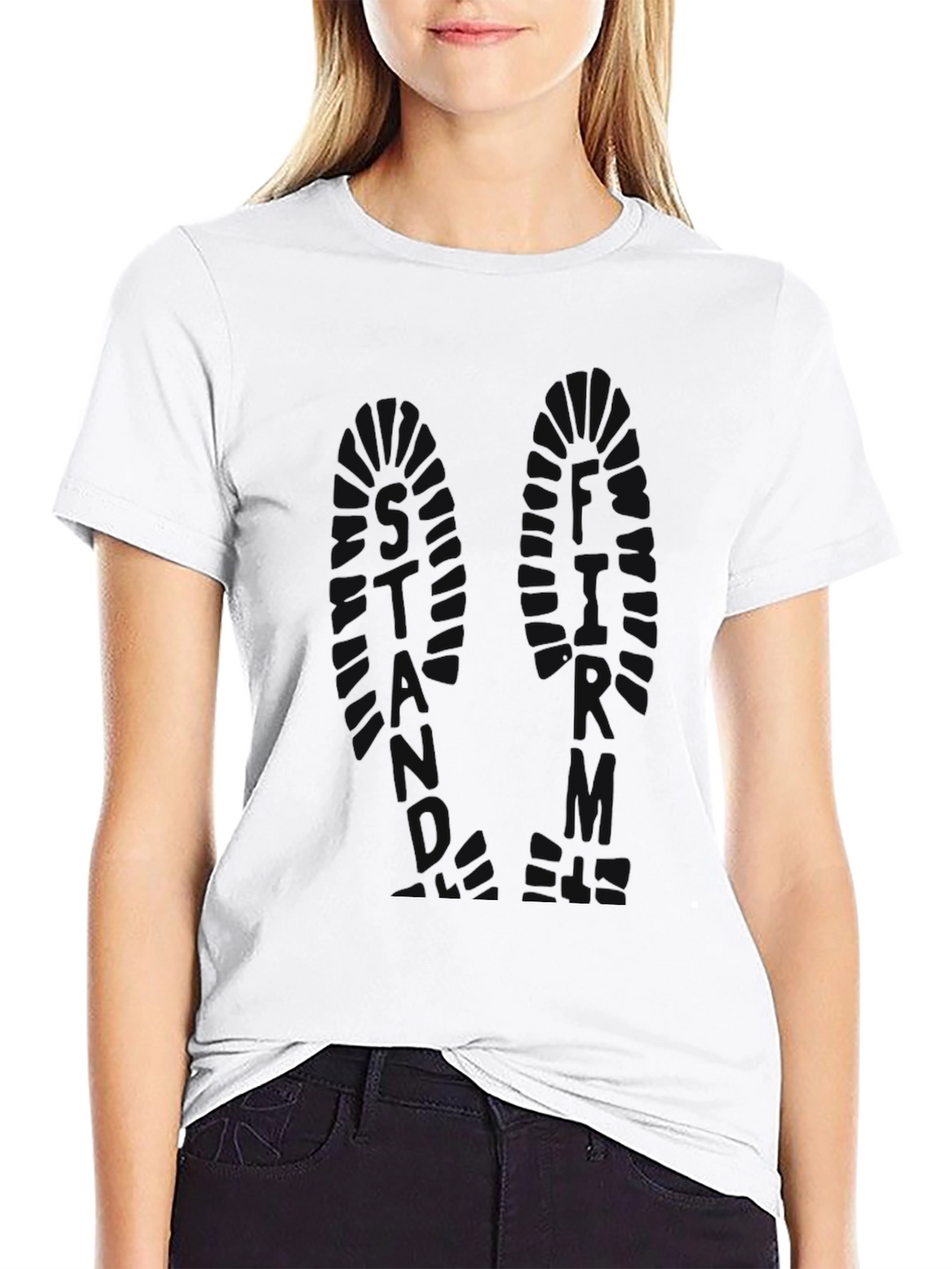 Mens Graphic Print Crew Neck T-Shirt - Black