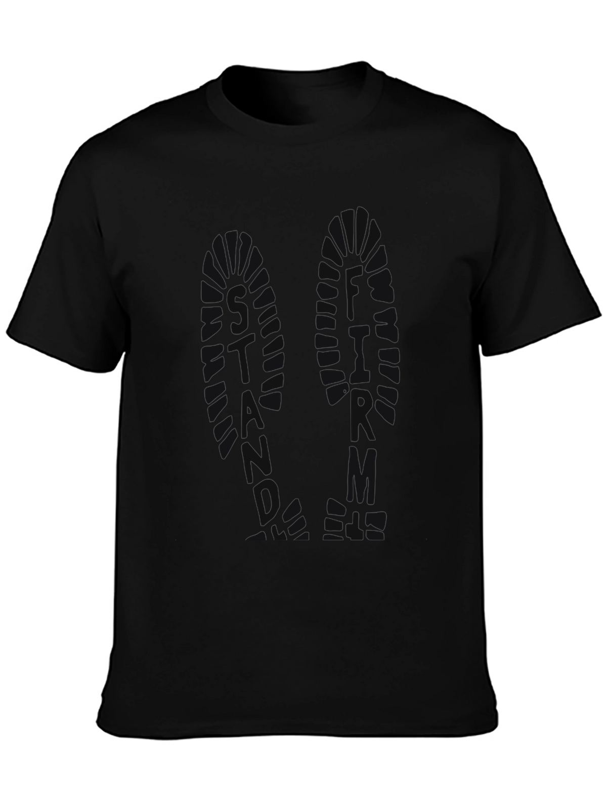 Mens Graphic Print Crew Neck T-Shirt - Black