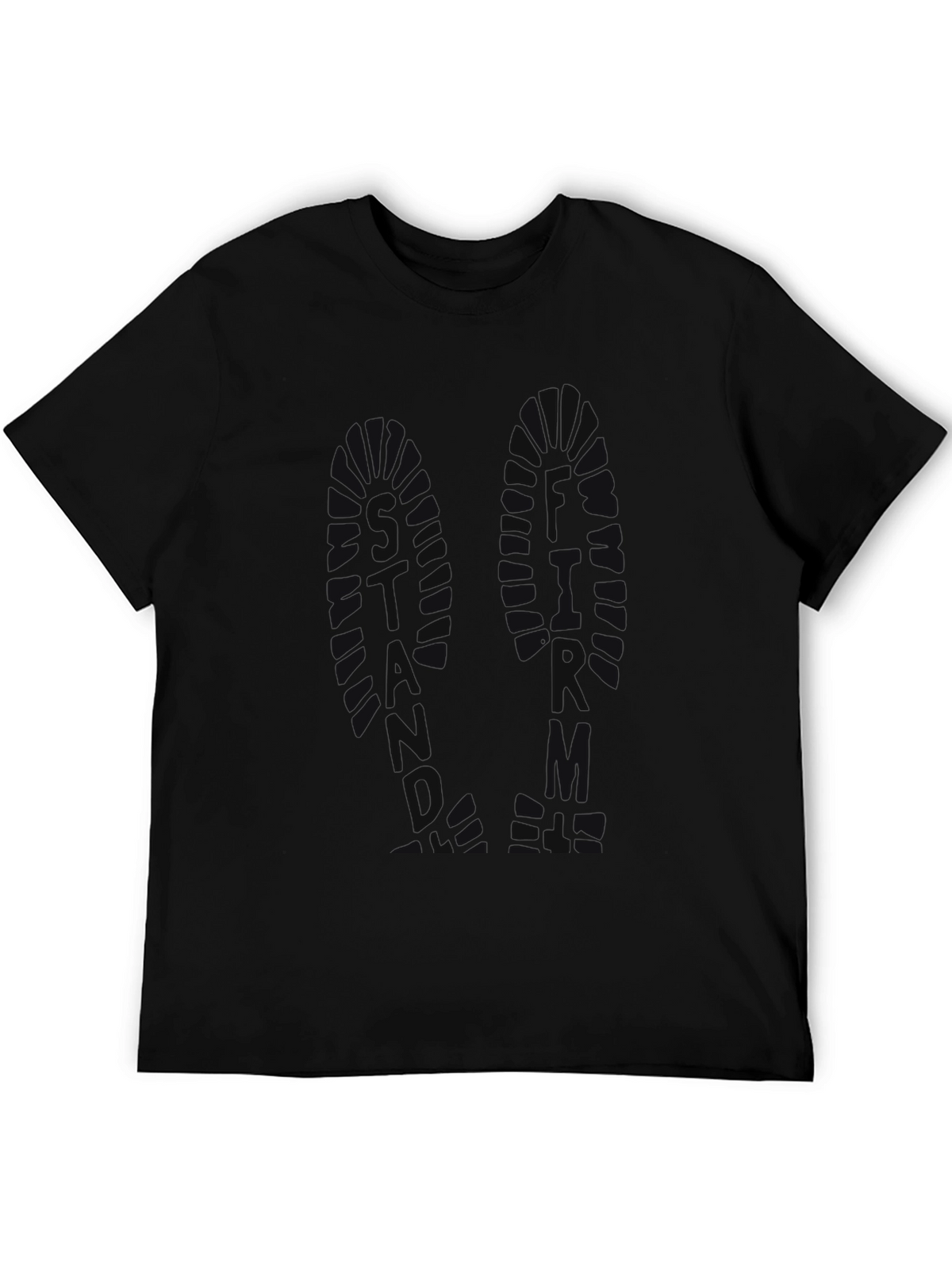 Mens Graphic Print Crew Neck T-Shirt - Black
