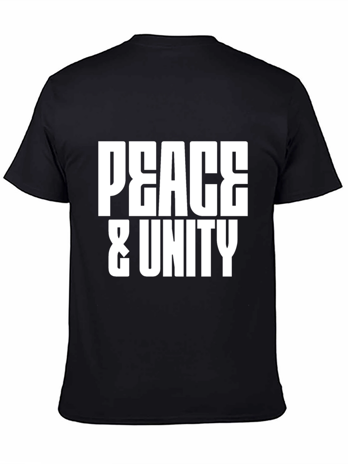 Peace & Unity Graphic T-Shirt - Stylish Black Tee