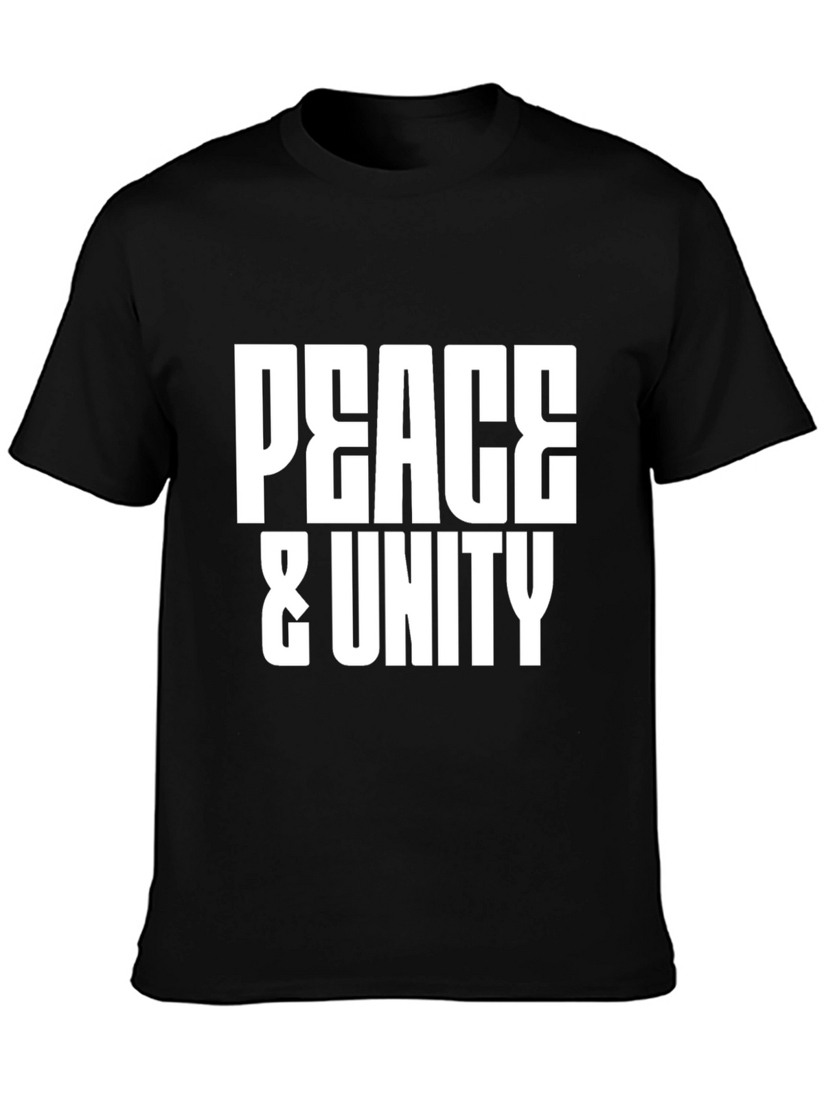 Peace & Unity Graphic T-Shirt - Stylish Black Tee