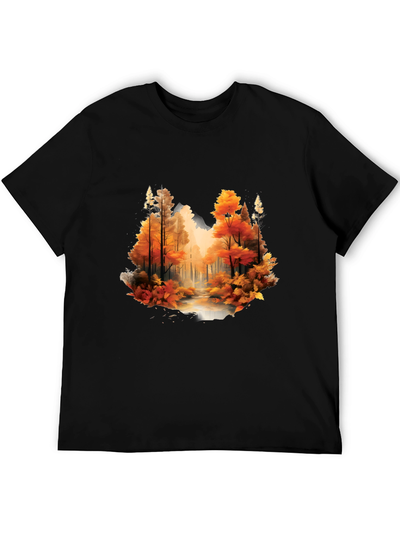 Autumn Forest Black Graphic T-Shirt