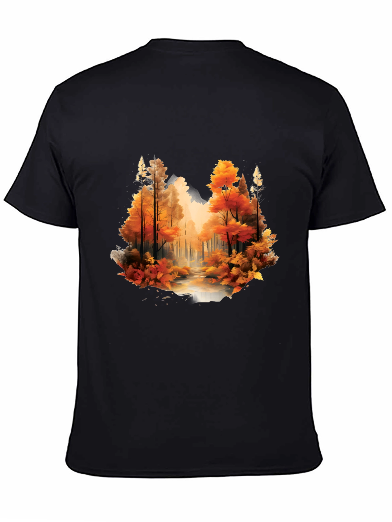 Autumn Forest Black Graphic T-Shirt