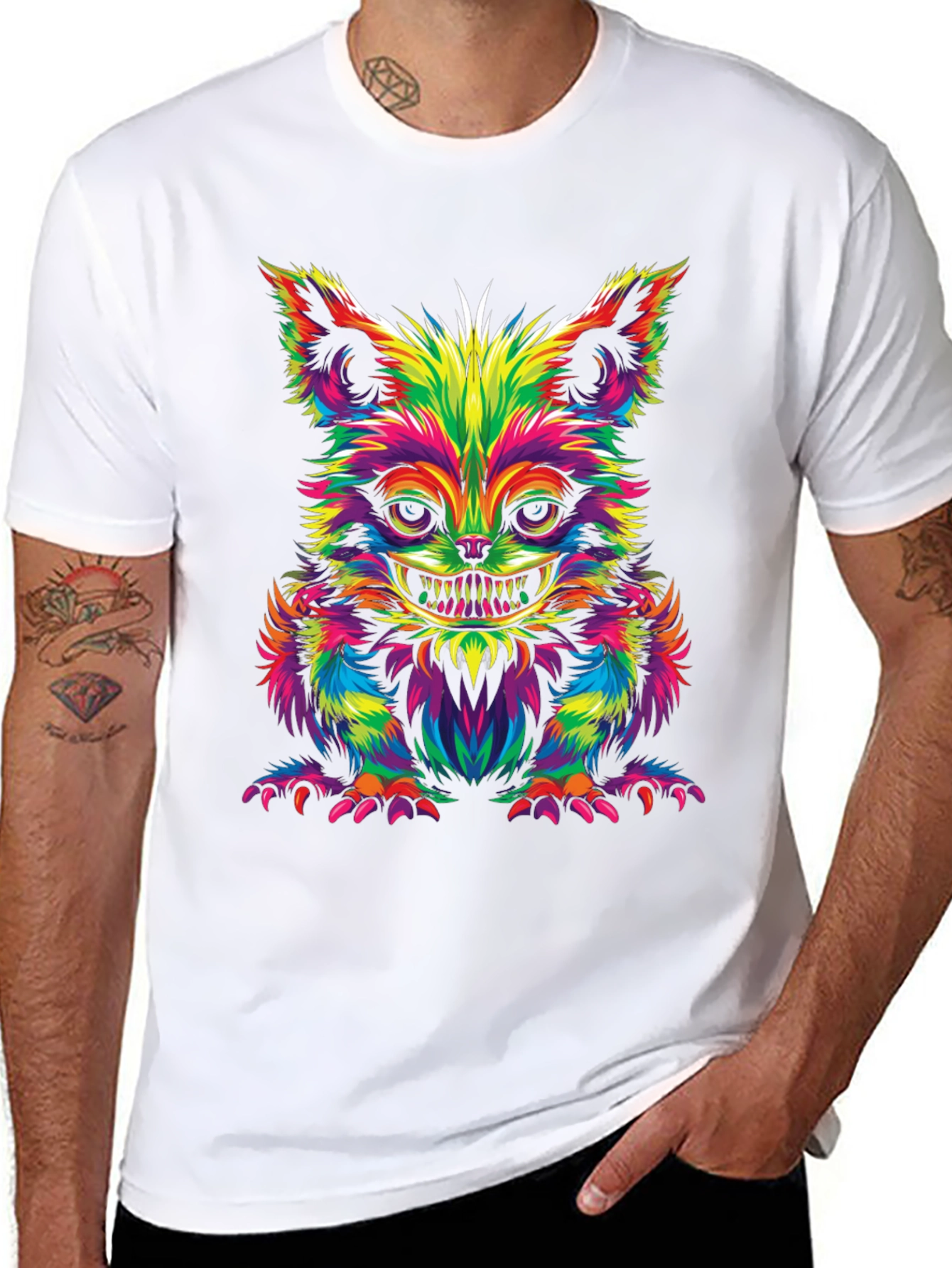 Psychedelic Cheshire Cat Graphic Tee