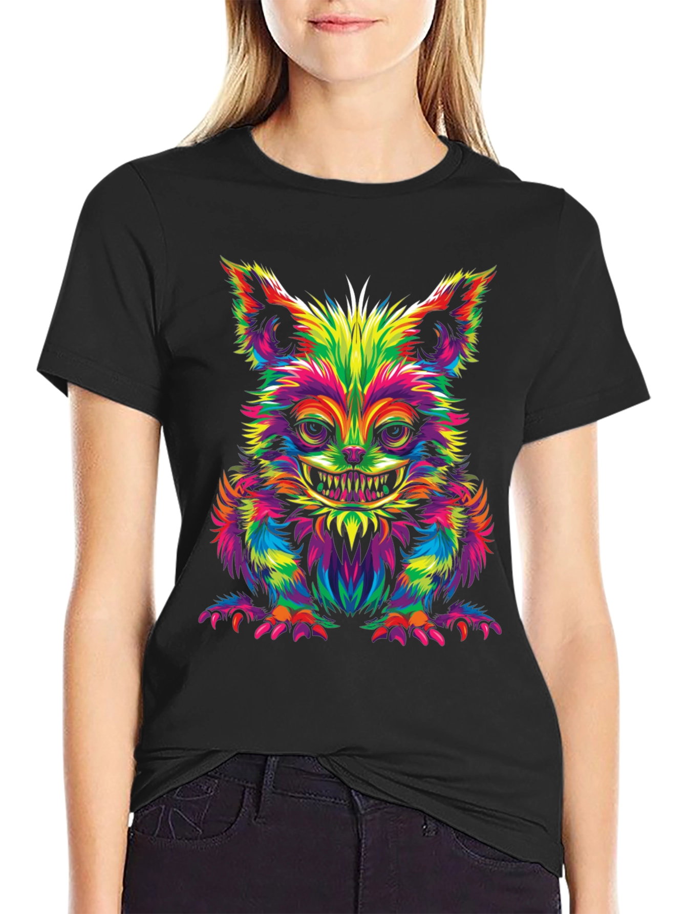 Psychedelic Cheshire Cat Graphic Tee
