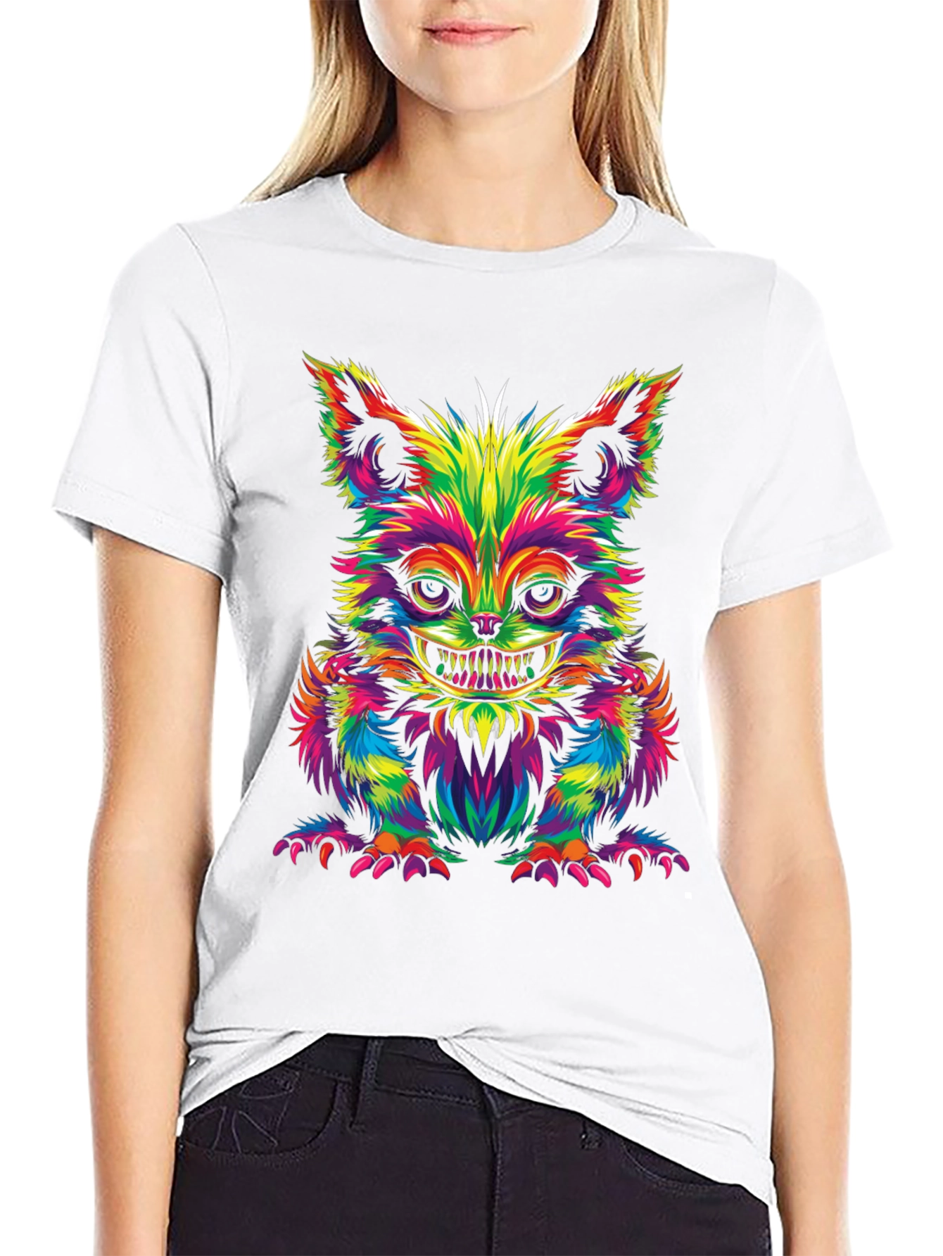 Psychedelic Cheshire Cat Graphic Tee