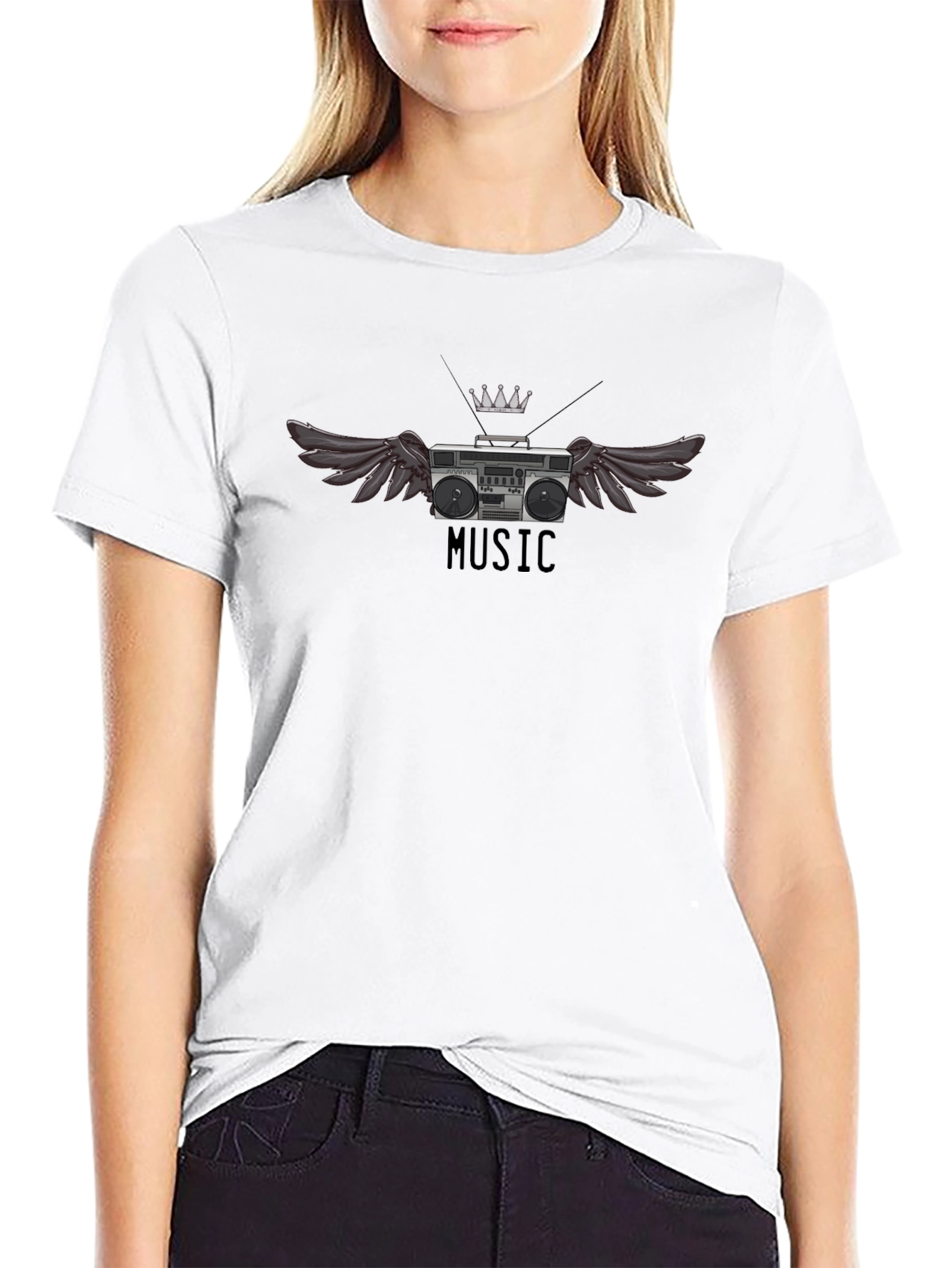Winged Boombox T-Shirt - Music Lovers Tee