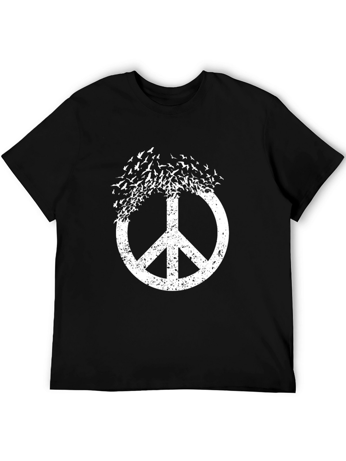 Peace Sign Bird Graphic Tee - Black