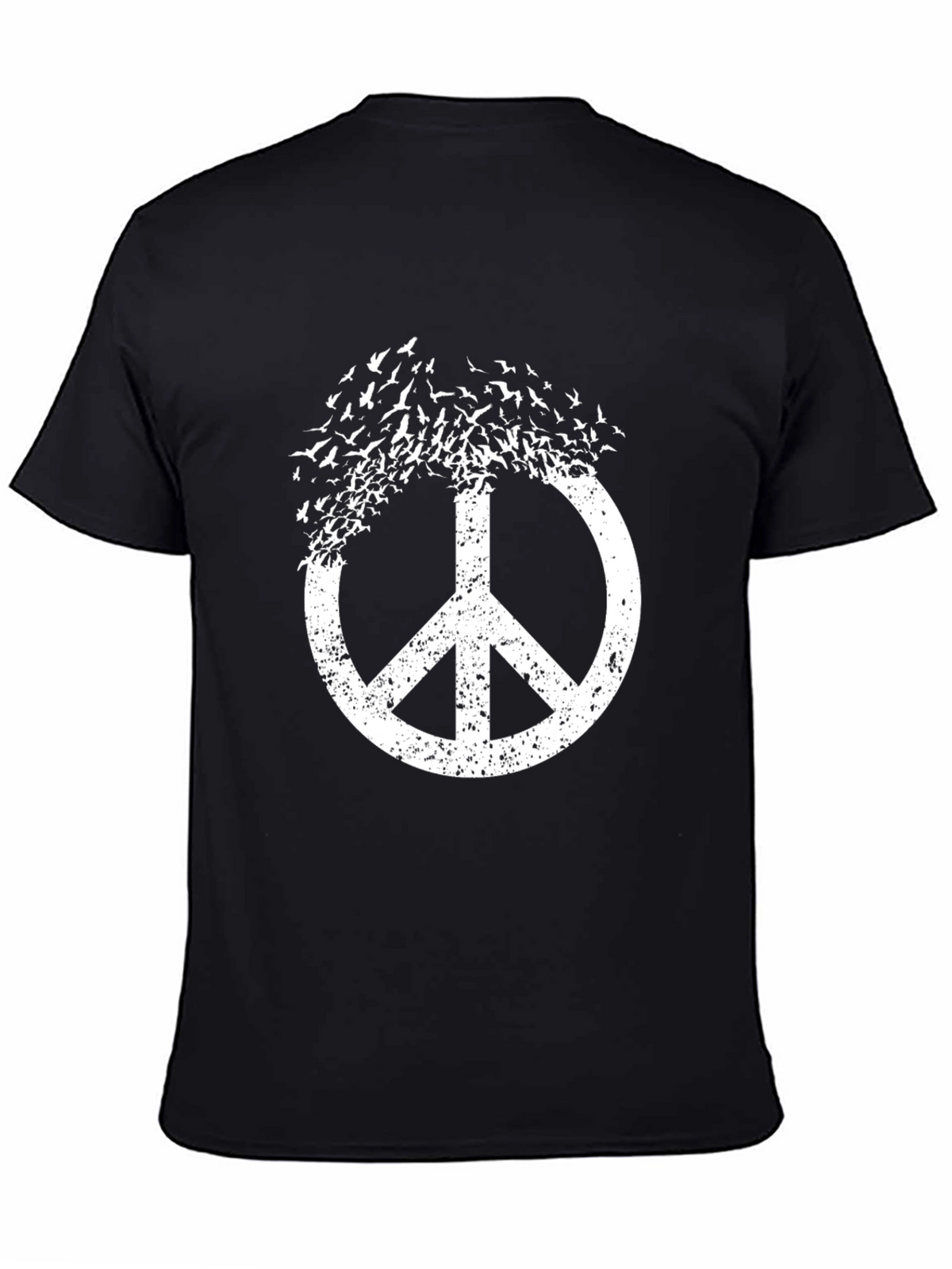 Peace Sign Bird Graphic Tee - Black