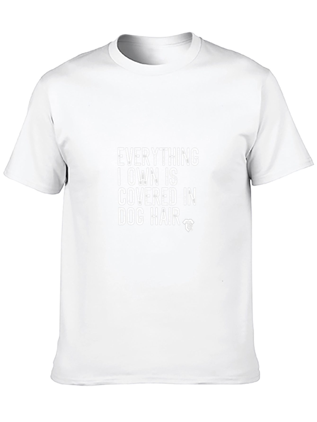 Dog Hair Slogan T-Shirt -  Black Crew Neck