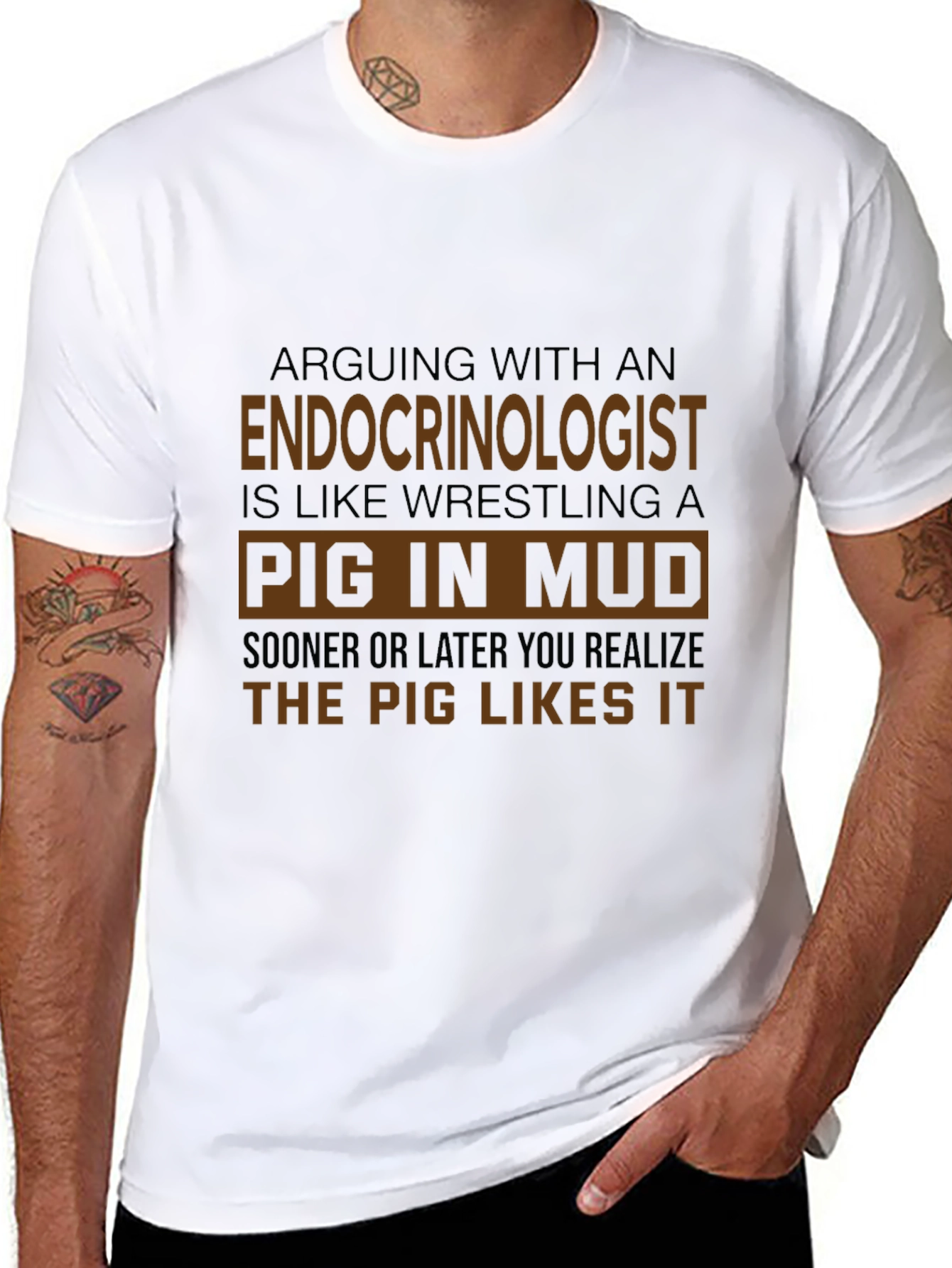 Endocrinologist Pig in Mud Graphic Tee