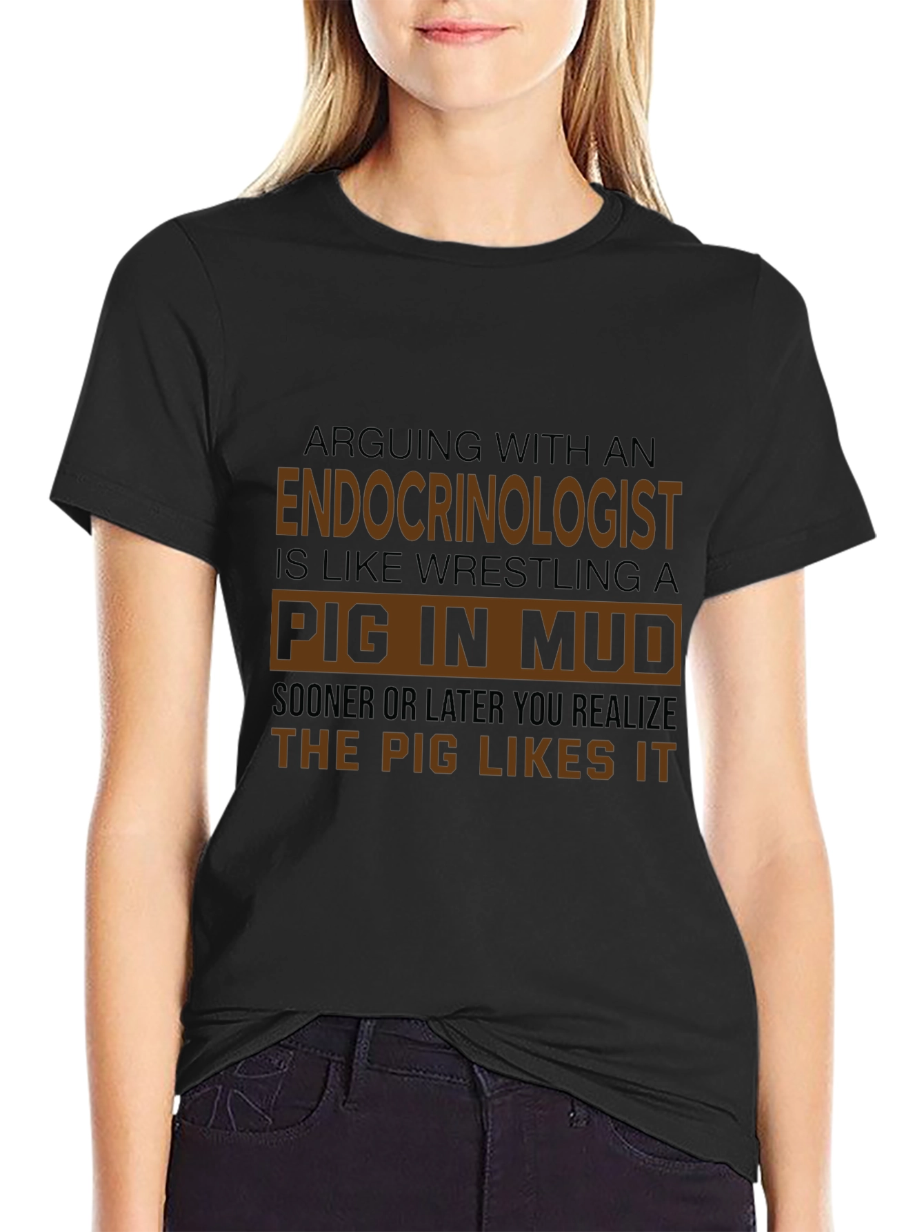 Endocrinologist Pig in Mud Graphic Tee