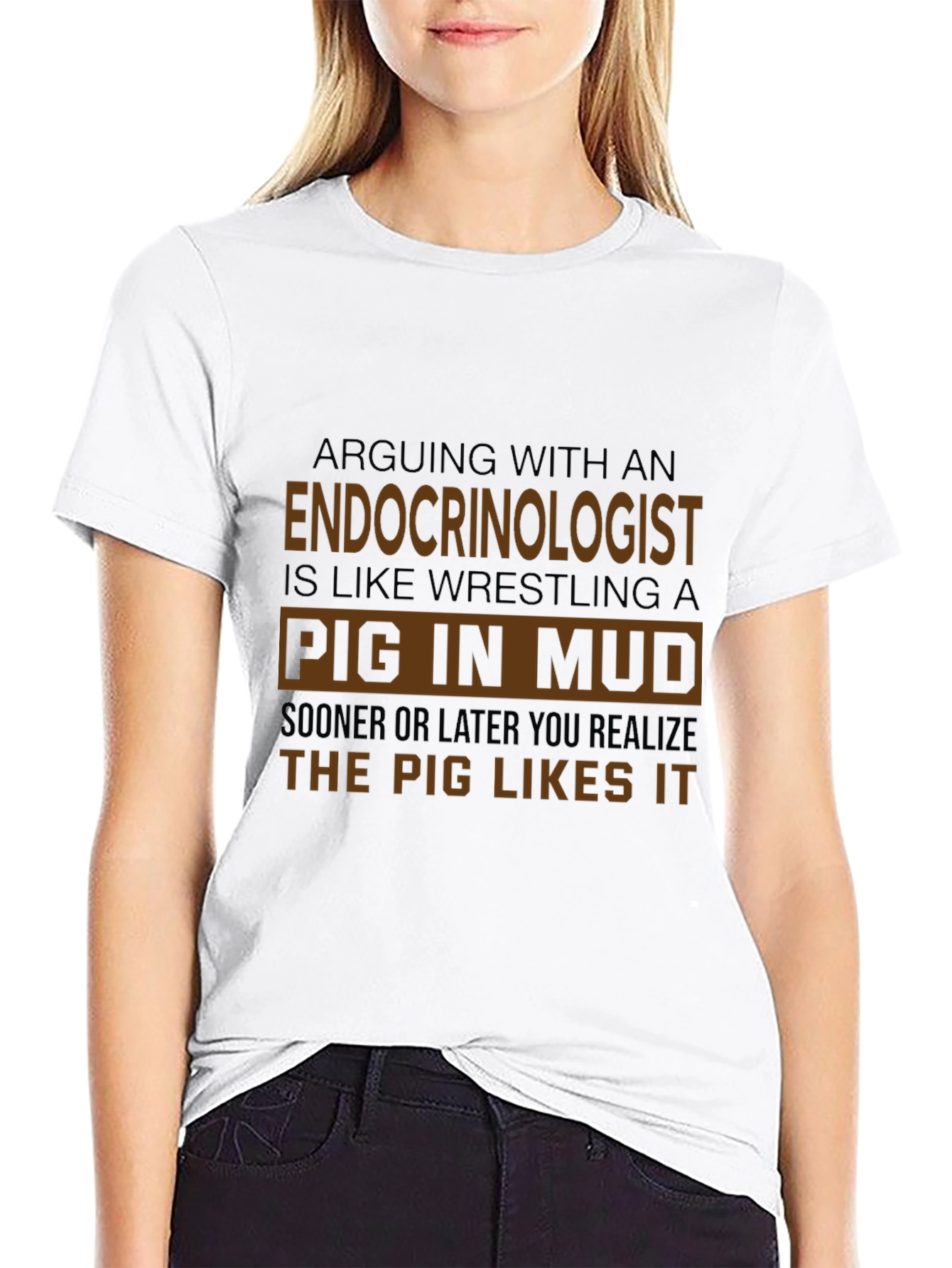 Endocrinologist Pig in Mud Graphic Tee