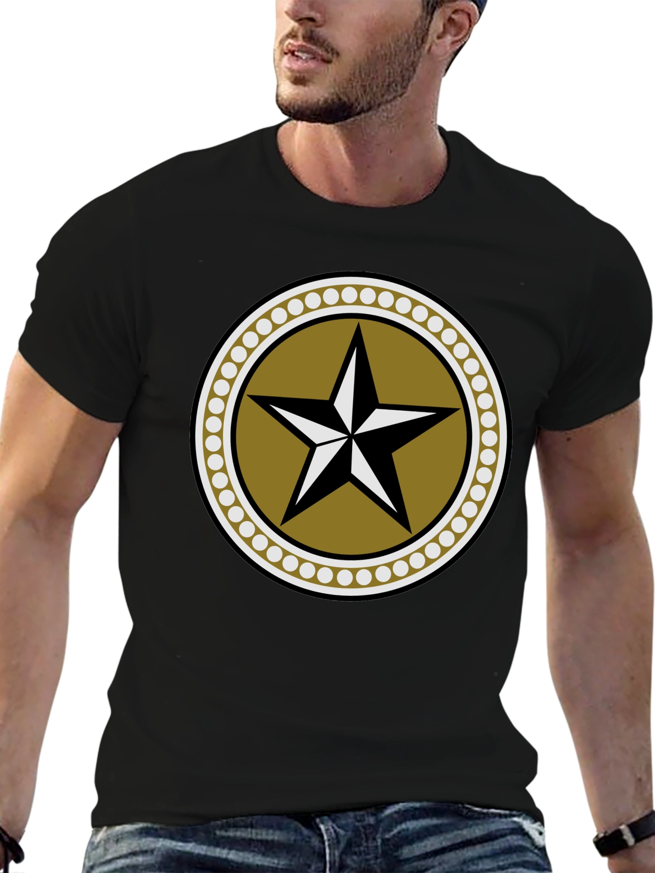 Star Emblem Graphic Black T-Shirt