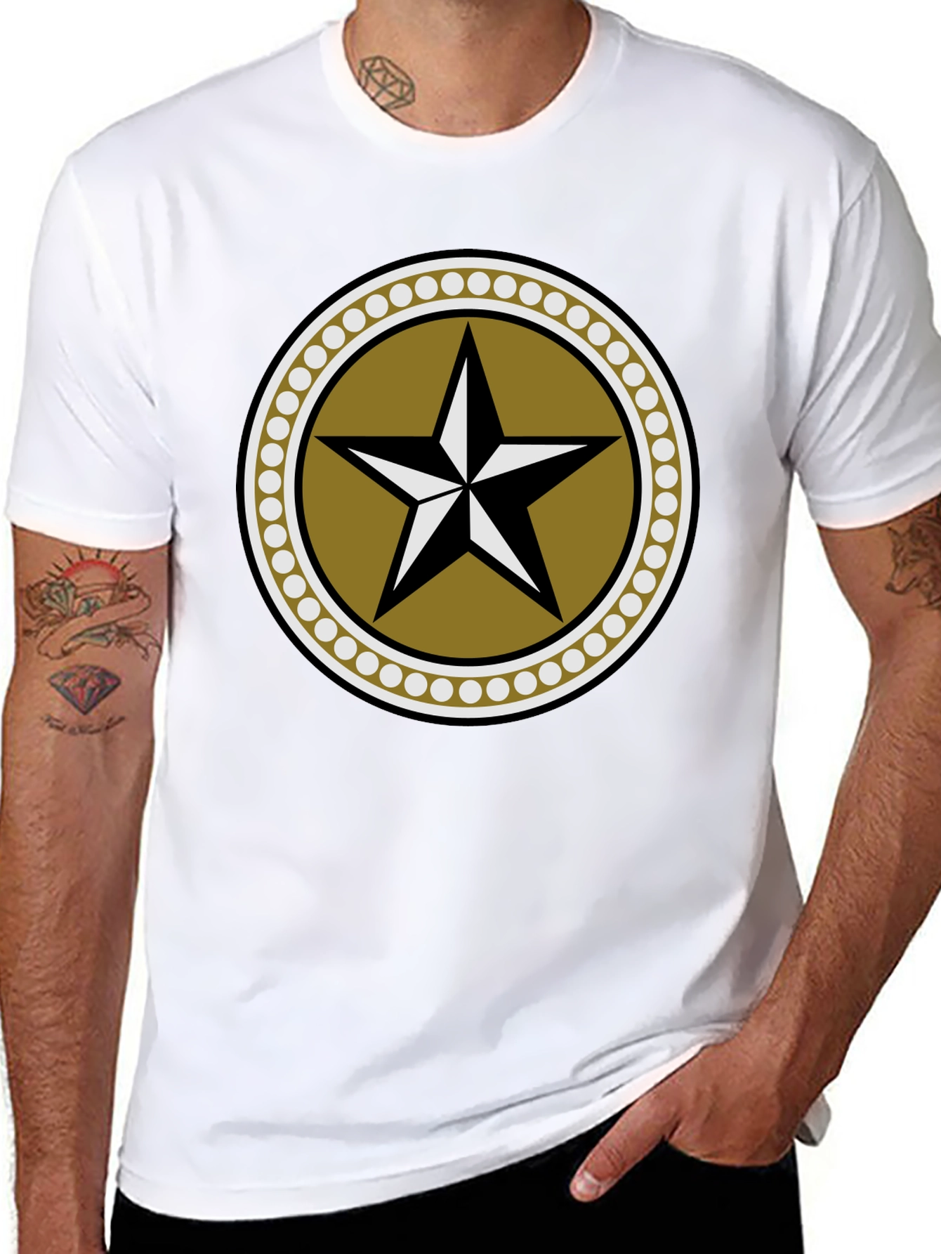 Star Emblem Graphic Black T-Shirt