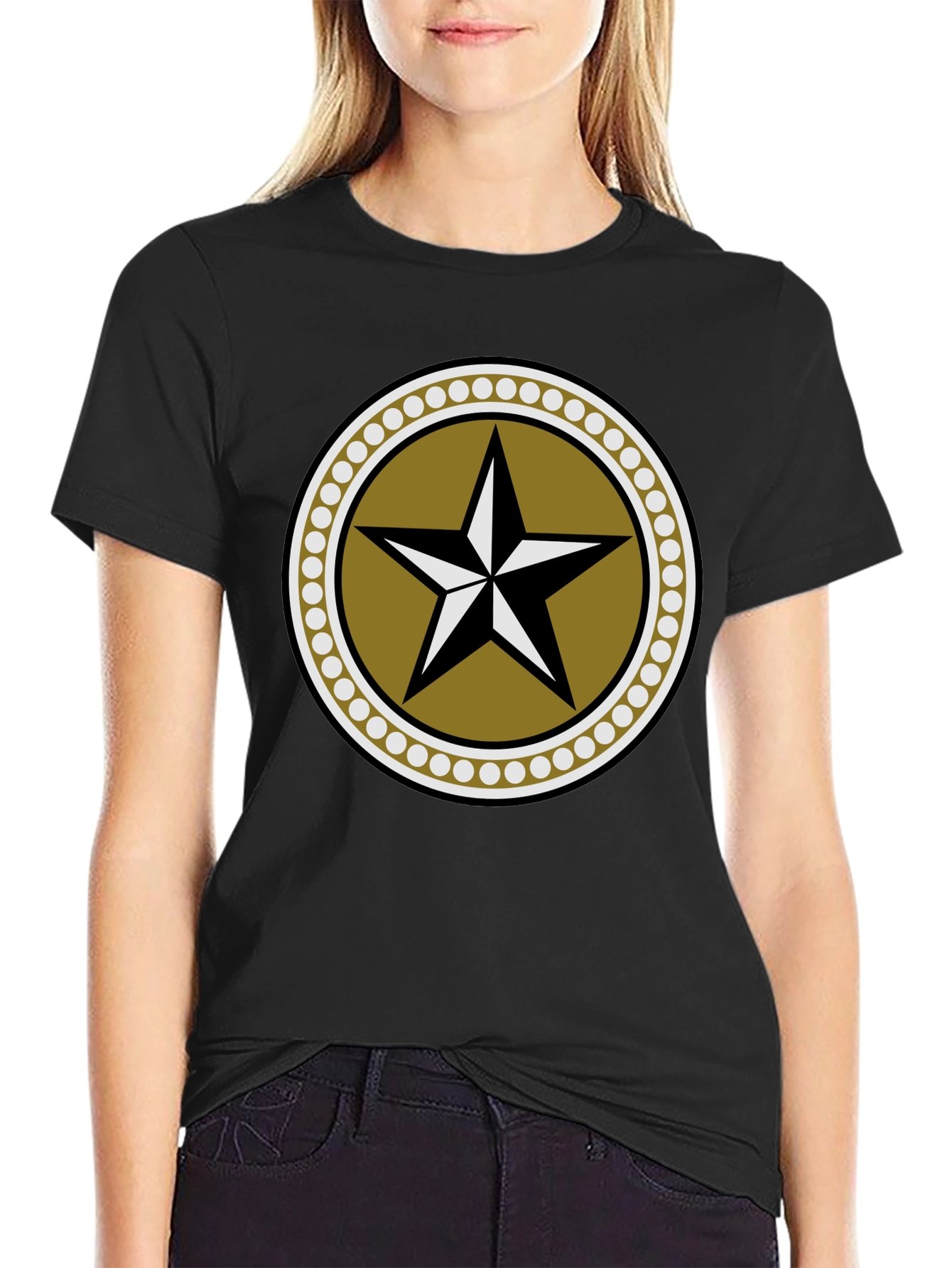 Star Emblem Graphic Black T-Shirt
