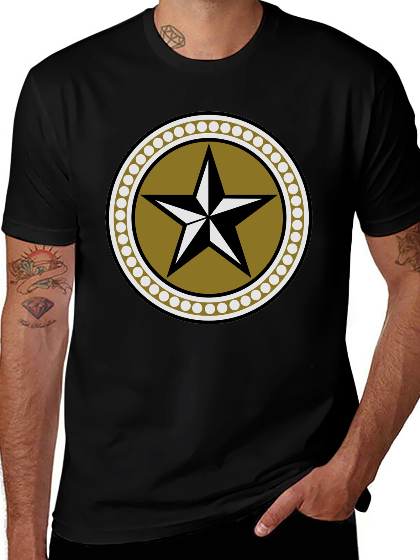 Star Emblem Graphic Black T-Shirt