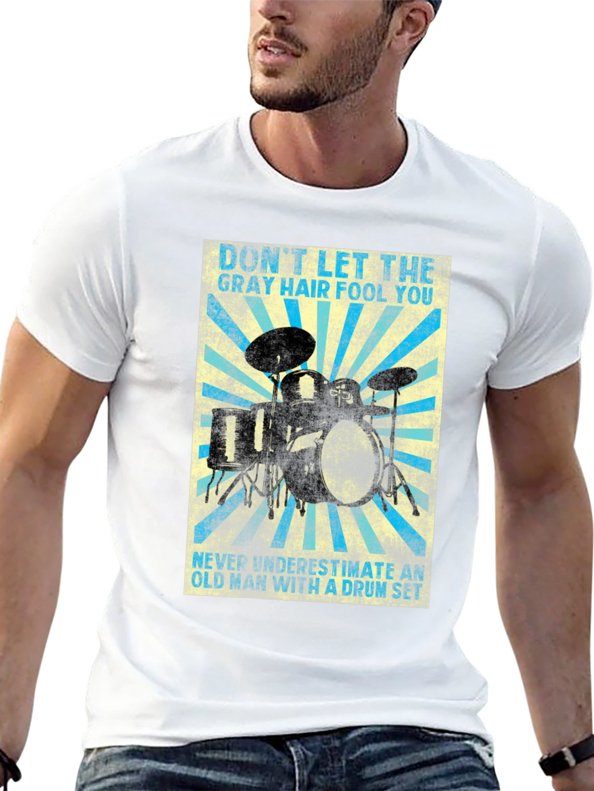 Drum Set T-Shirt - Gray Hair Fool You!