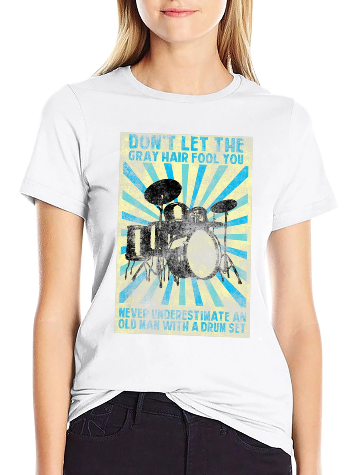 Drum Set T-Shirt - Gray Hair Fool You!
