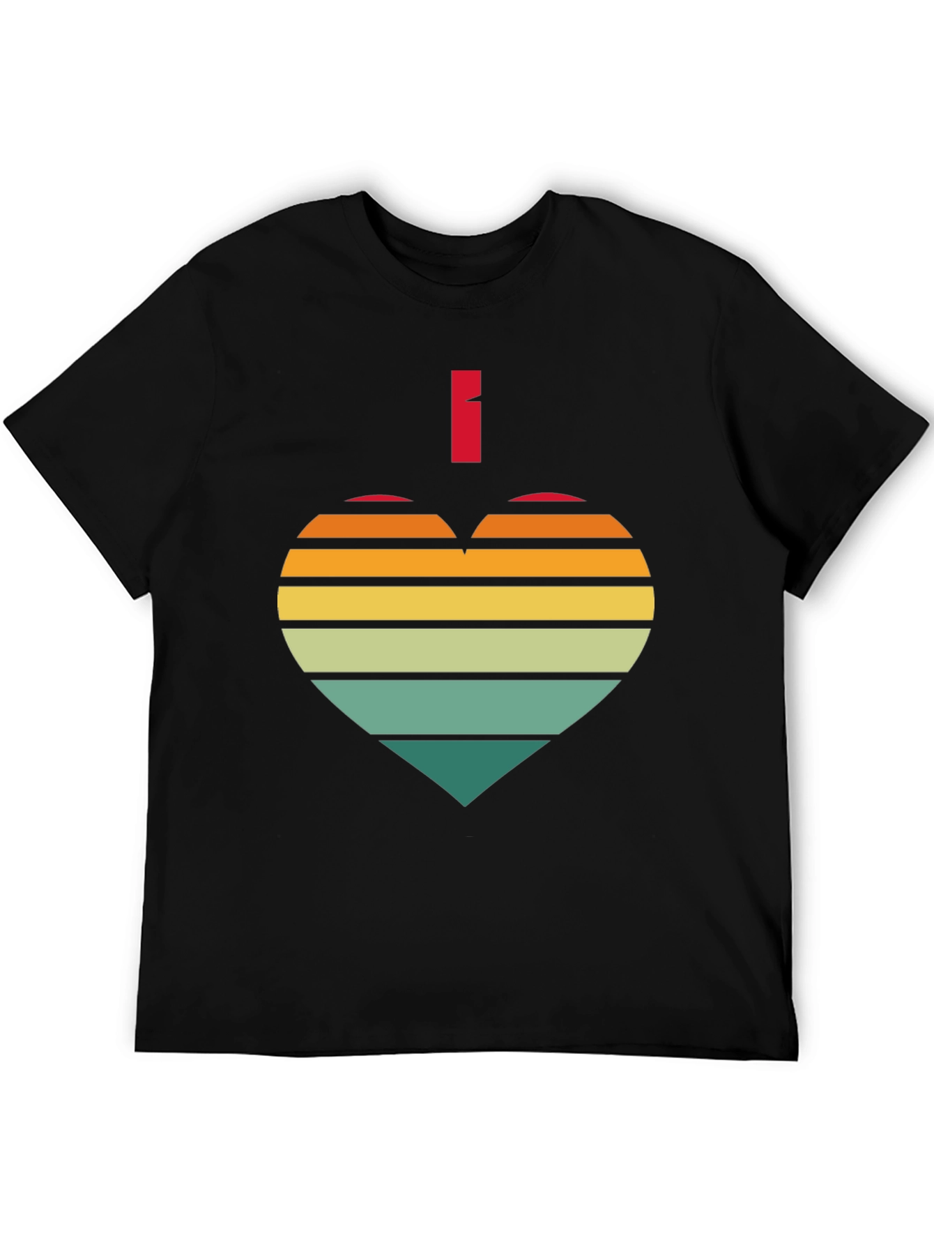 Retro Heart Striped Graphic Tee