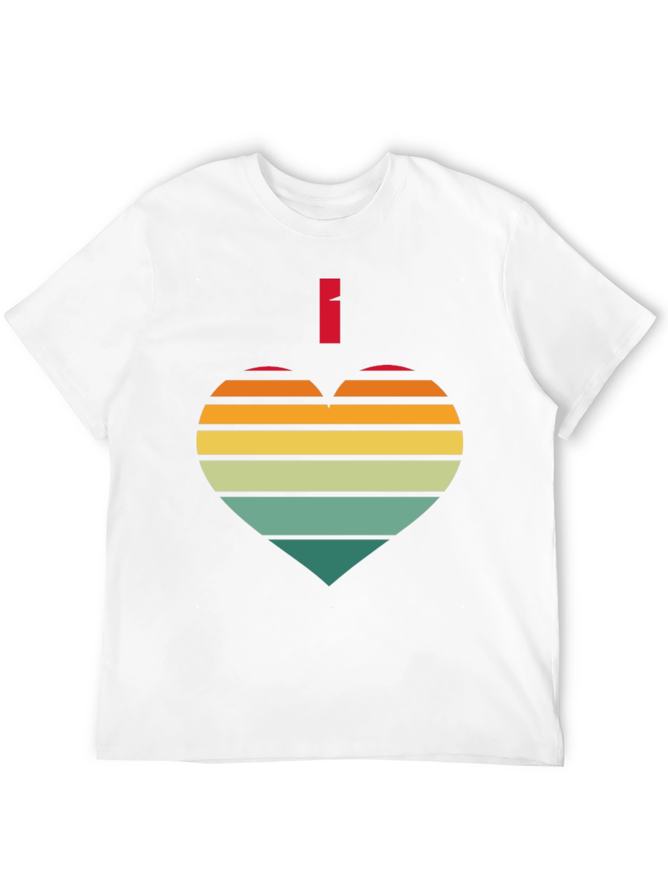 Retro Heart Striped Graphic Tee