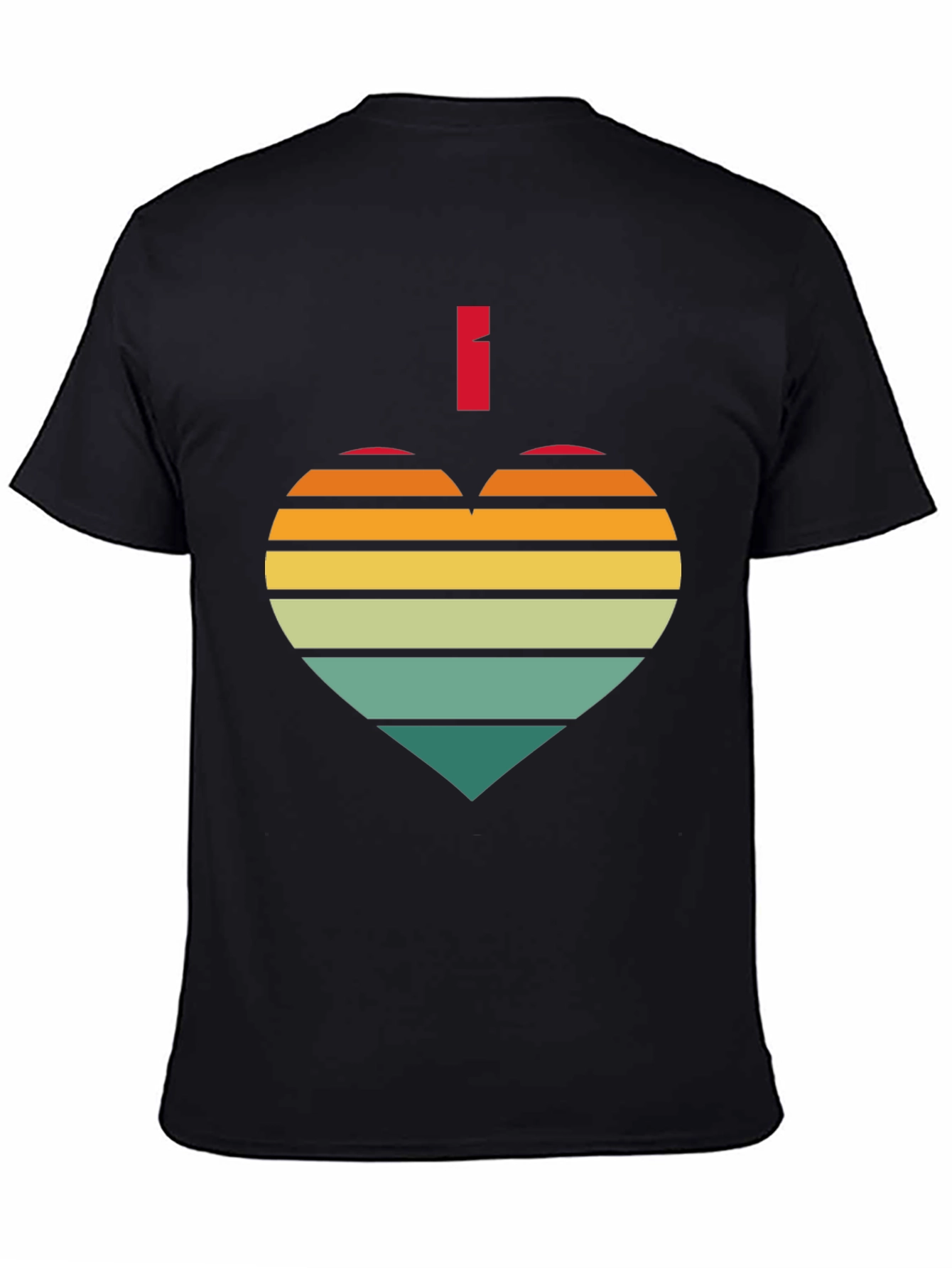 Retro Heart Striped Graphic Tee