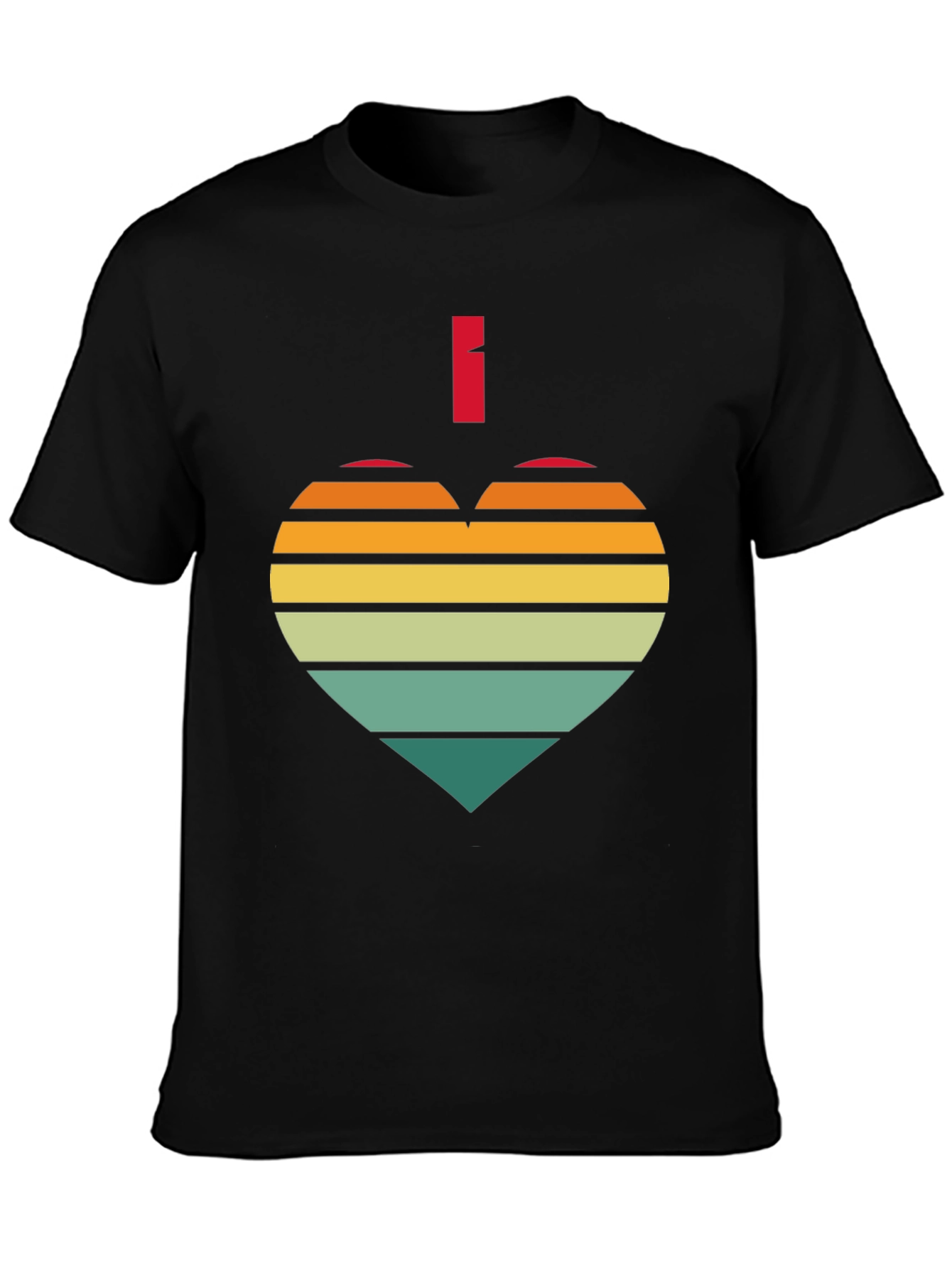 Retro Heart Striped Graphic Tee