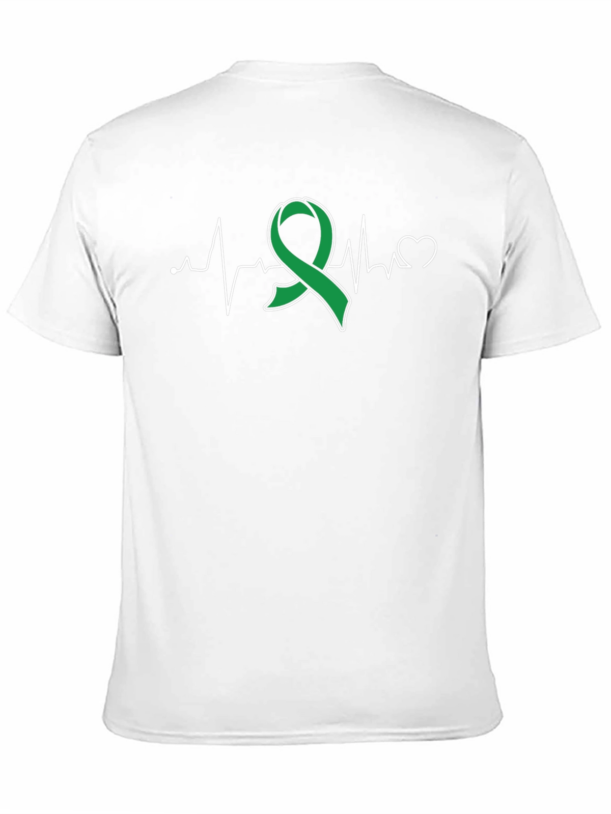 Green Ribbon Heartbeat T-Shirt - Support Mental Health