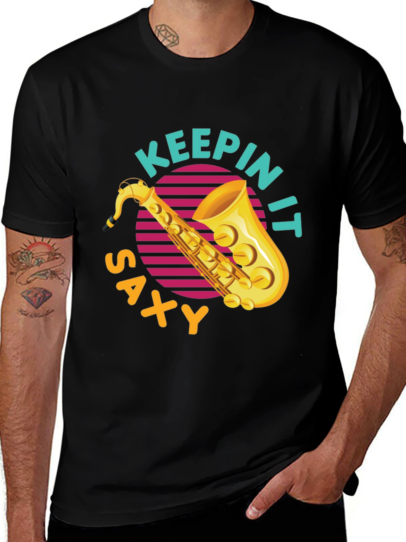 Keepin It Saxy T-Shirt - Cool Saxophone Graphic Tee