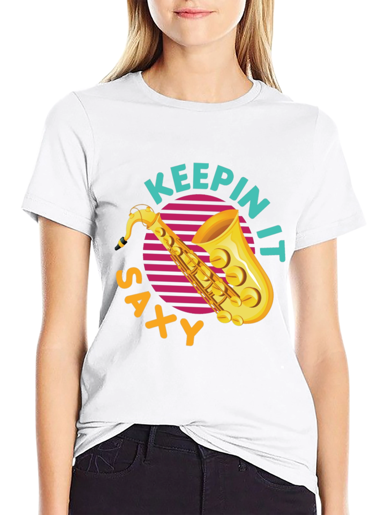 Keepin It Saxy T-Shirt - Cool Saxophone Graphic Tee
