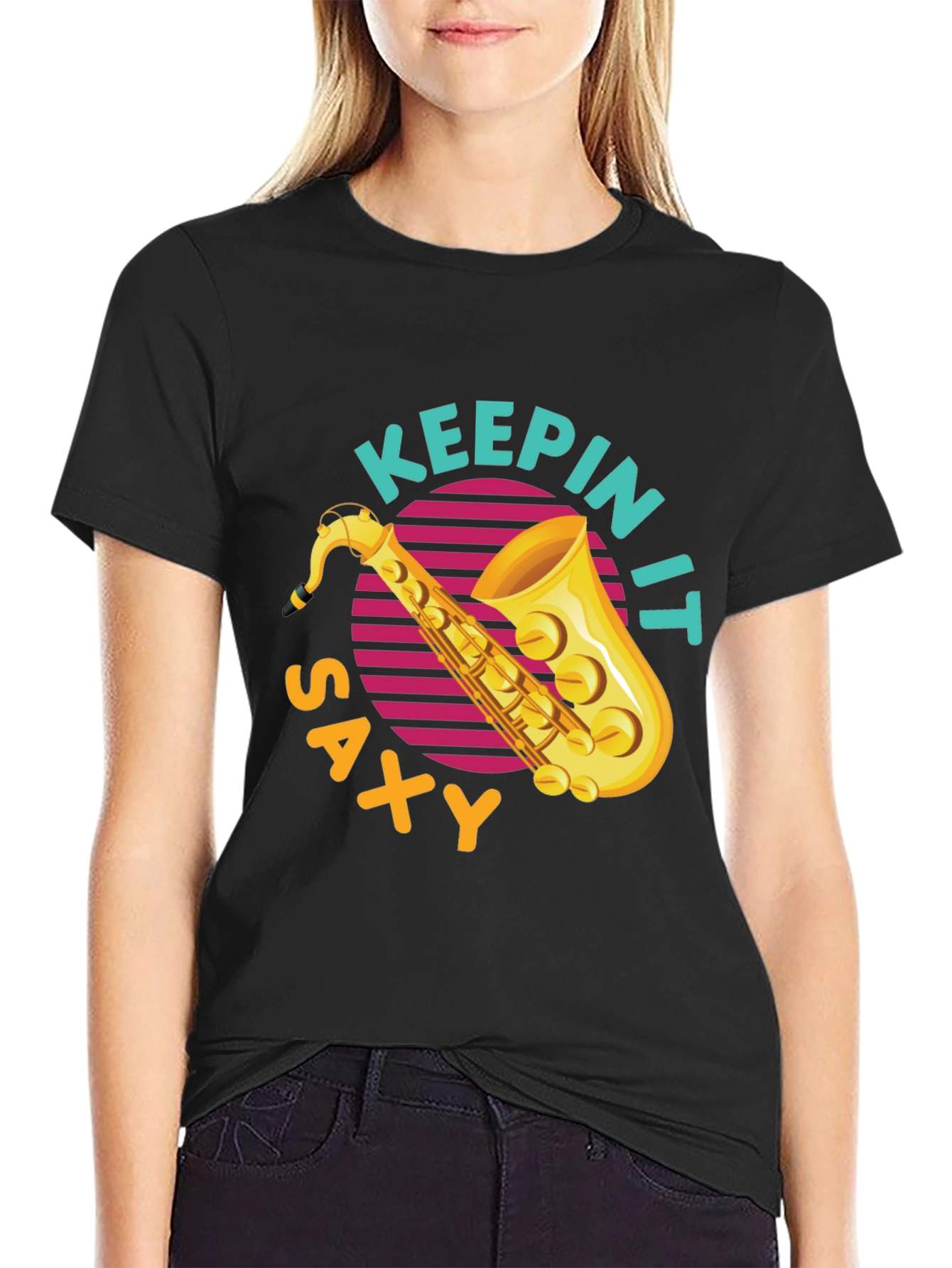 Keepin It Saxy T-Shirt - Cool Saxophone Graphic Tee