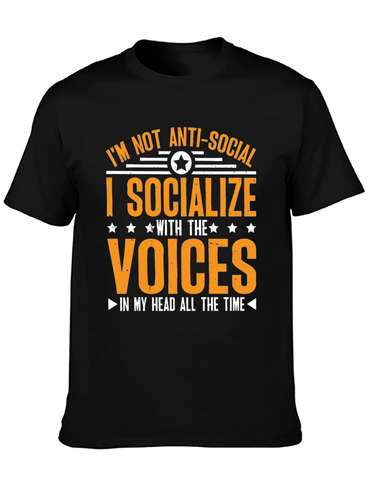 Anti-Social Voices Humor Graphic Tee