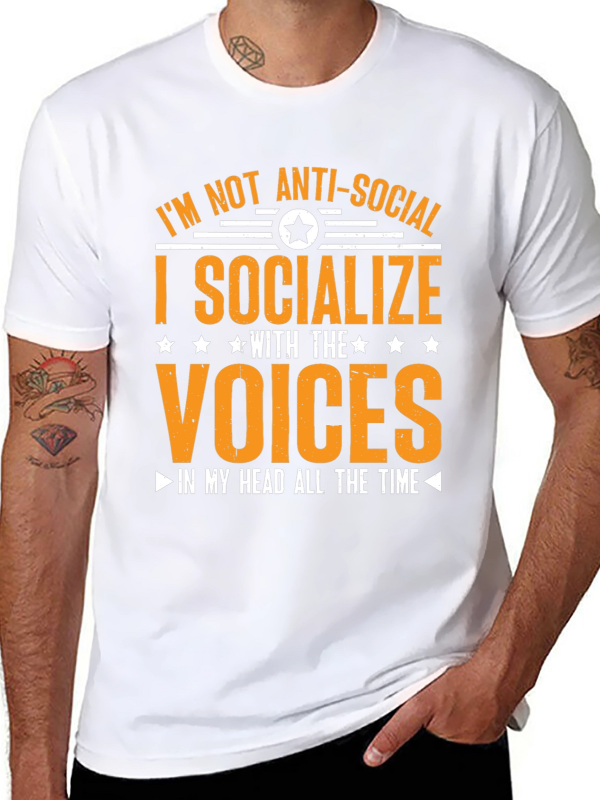 Anti-Social Voices Humor Graphic Tee