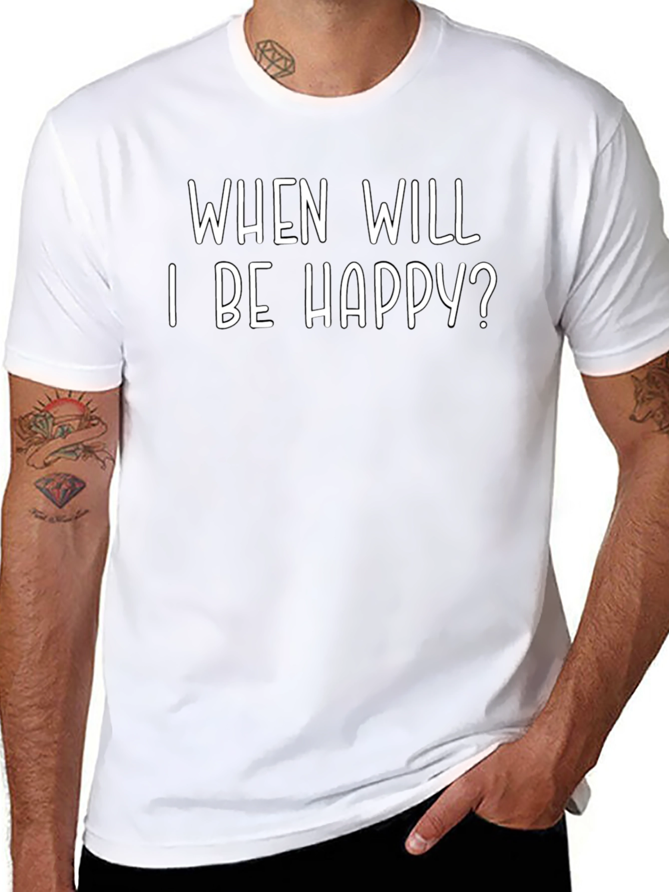 When Will I Be Happy? Graphic Tee - Black