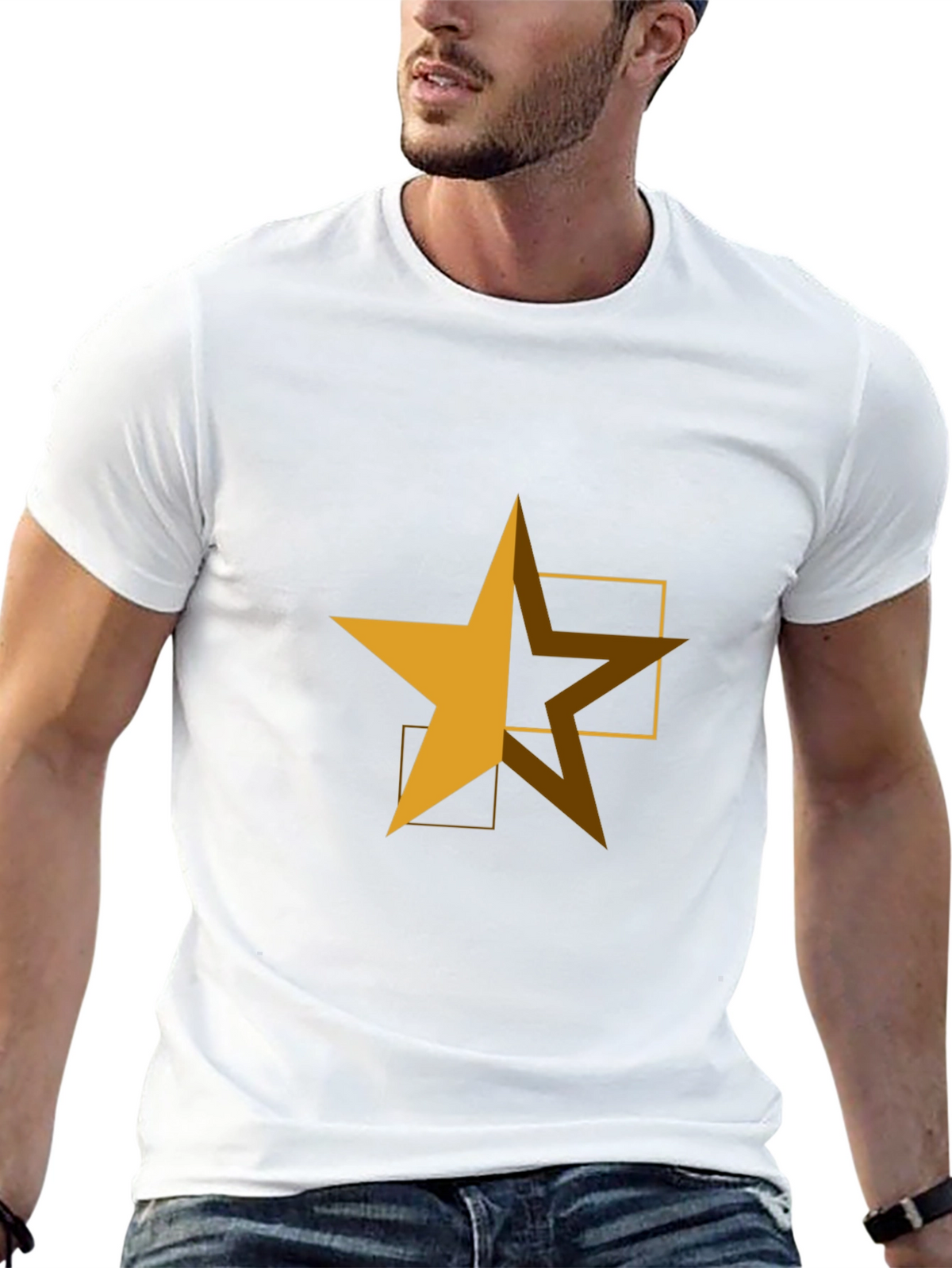 Geometric Star Graphic Tee - Casual Comfort