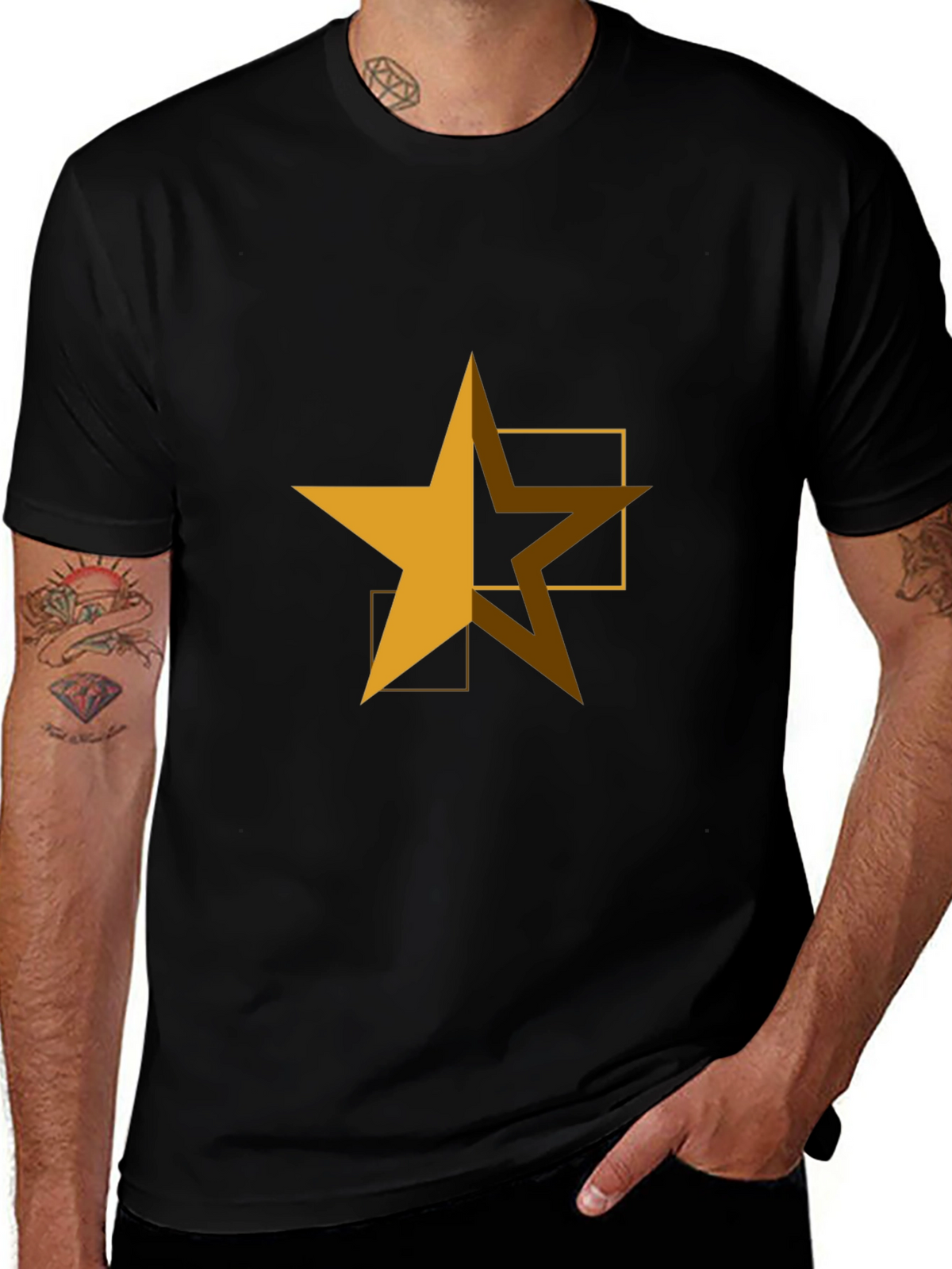 Geometric Star Graphic Tee - Casual Comfort