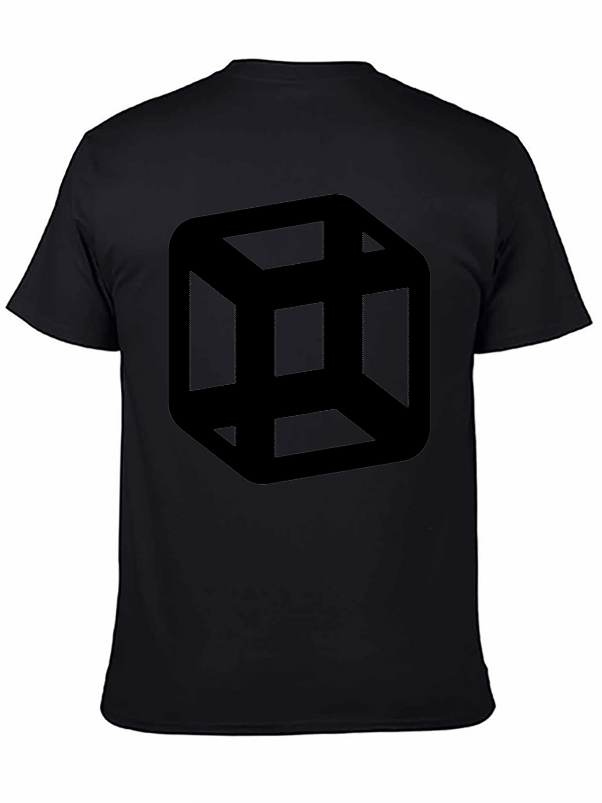 Escher Cube Black T-Shirt - Optical Illusion Tee