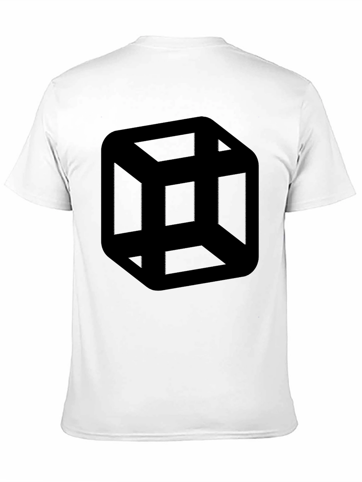 Escher Cube Black T-Shirt - Optical Illusion Tee