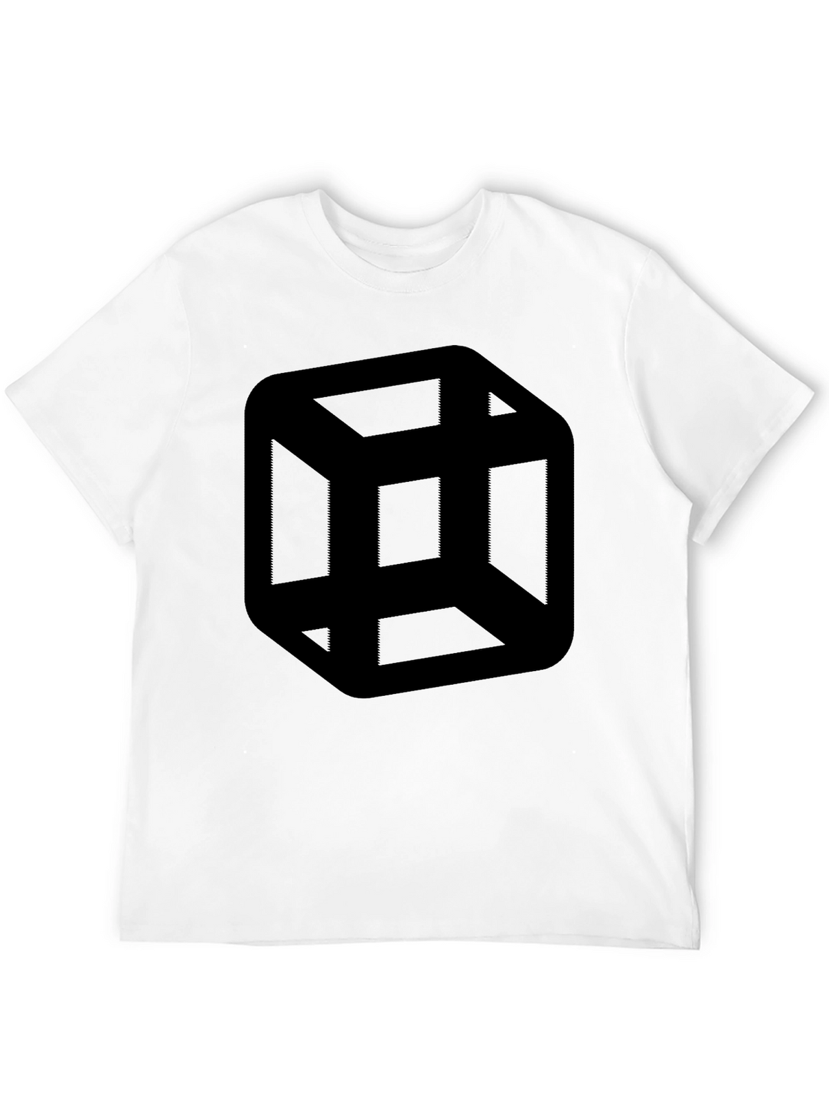 Escher Cube Black T-Shirt - Optical Illusion Tee