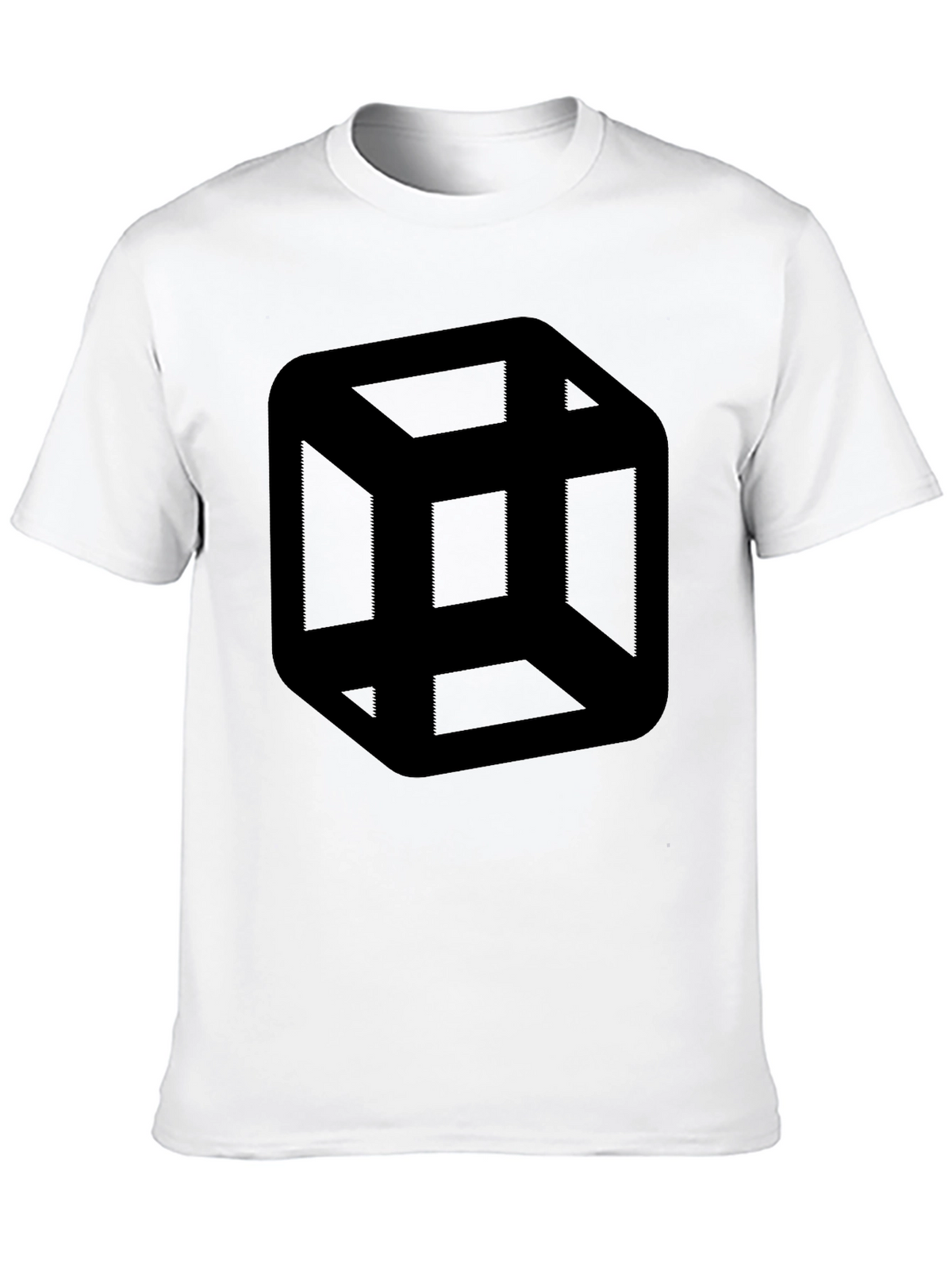 Escher Cube Black T-Shirt - Optical Illusion Tee