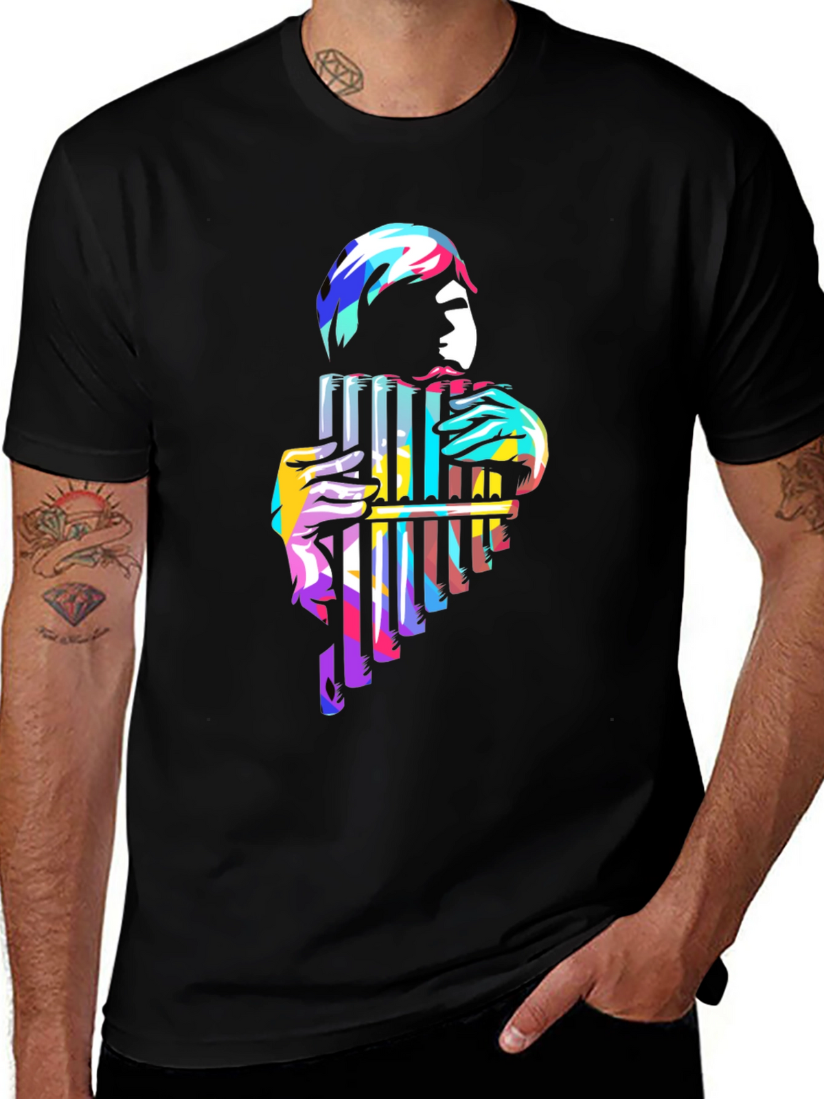 Pan Flute Player Graphic Tee