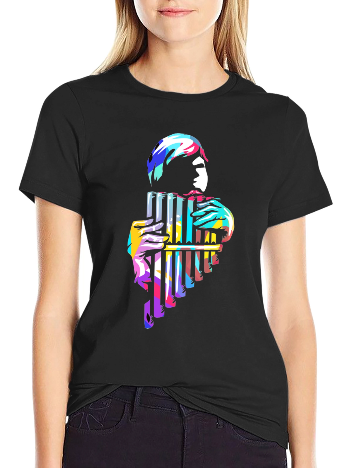 Pan Flute Player Graphic Tee