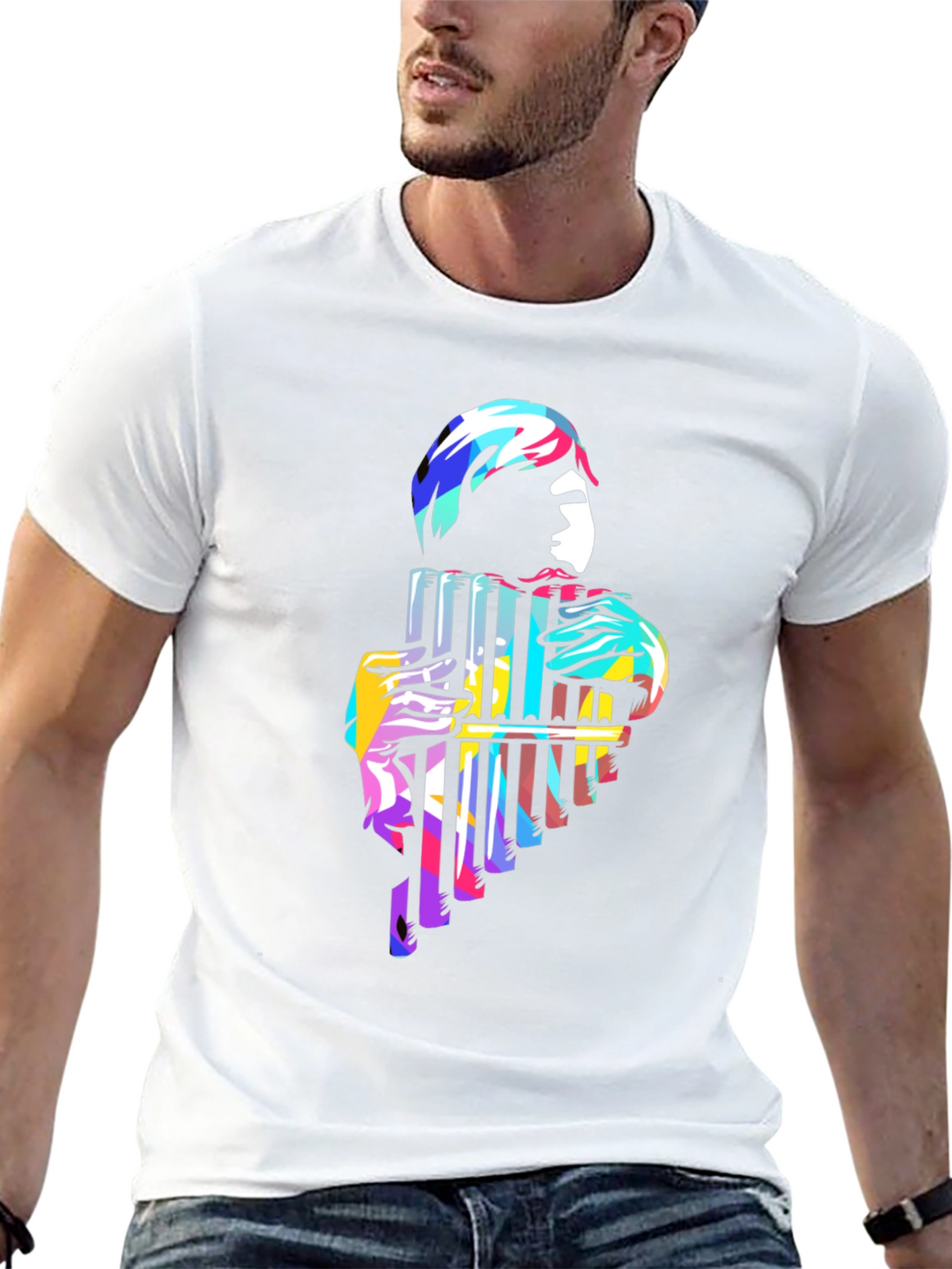 Pan Flute Player Graphic Tee