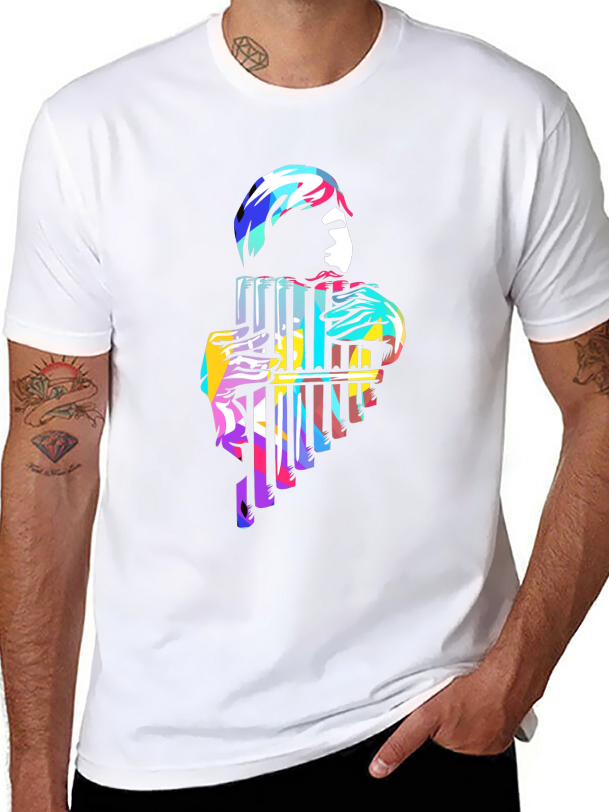Pan Flute Player Graphic Tee