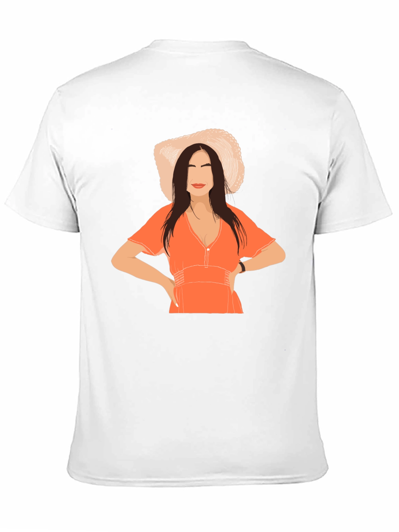 Woman in Hat Graphic T-Shirt