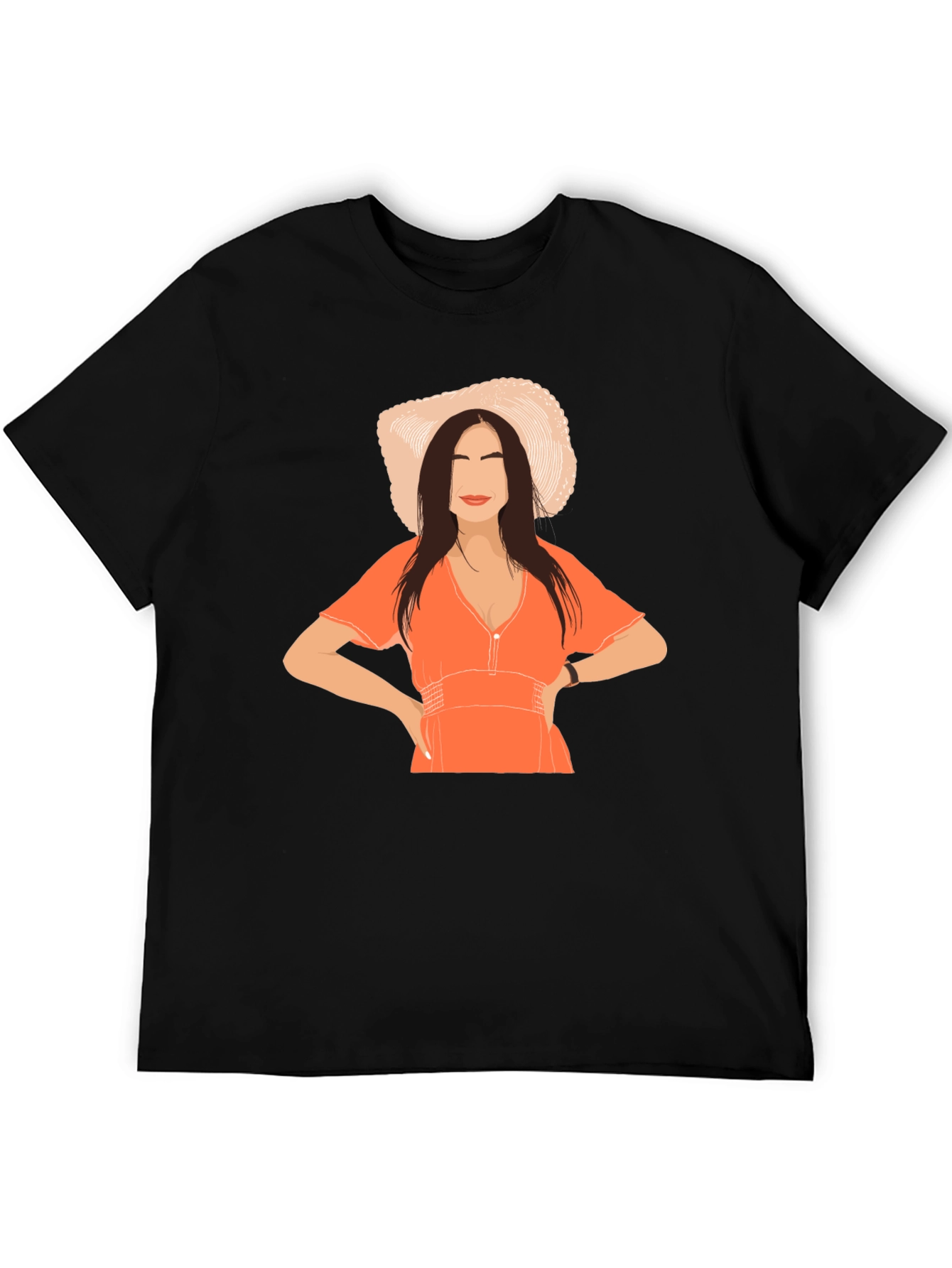 Woman in Hat Graphic T-Shirt