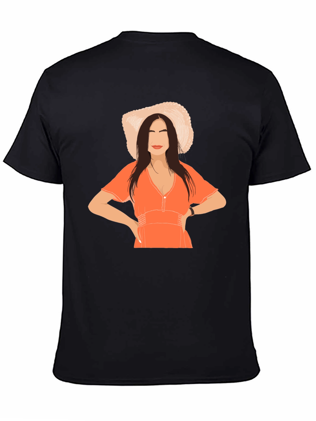 Woman in Hat Graphic T-Shirt
