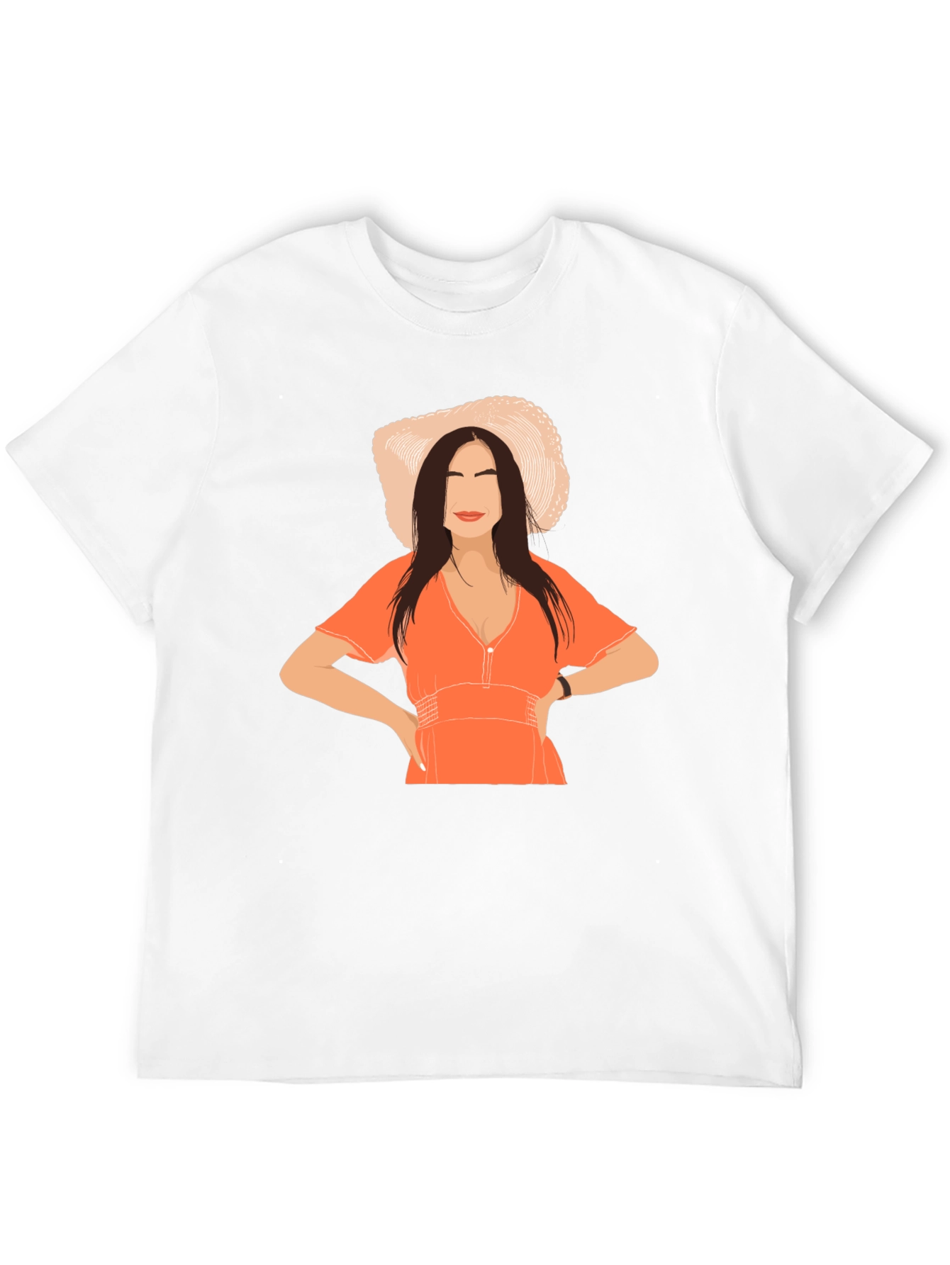 Woman in Hat Graphic T-Shirt